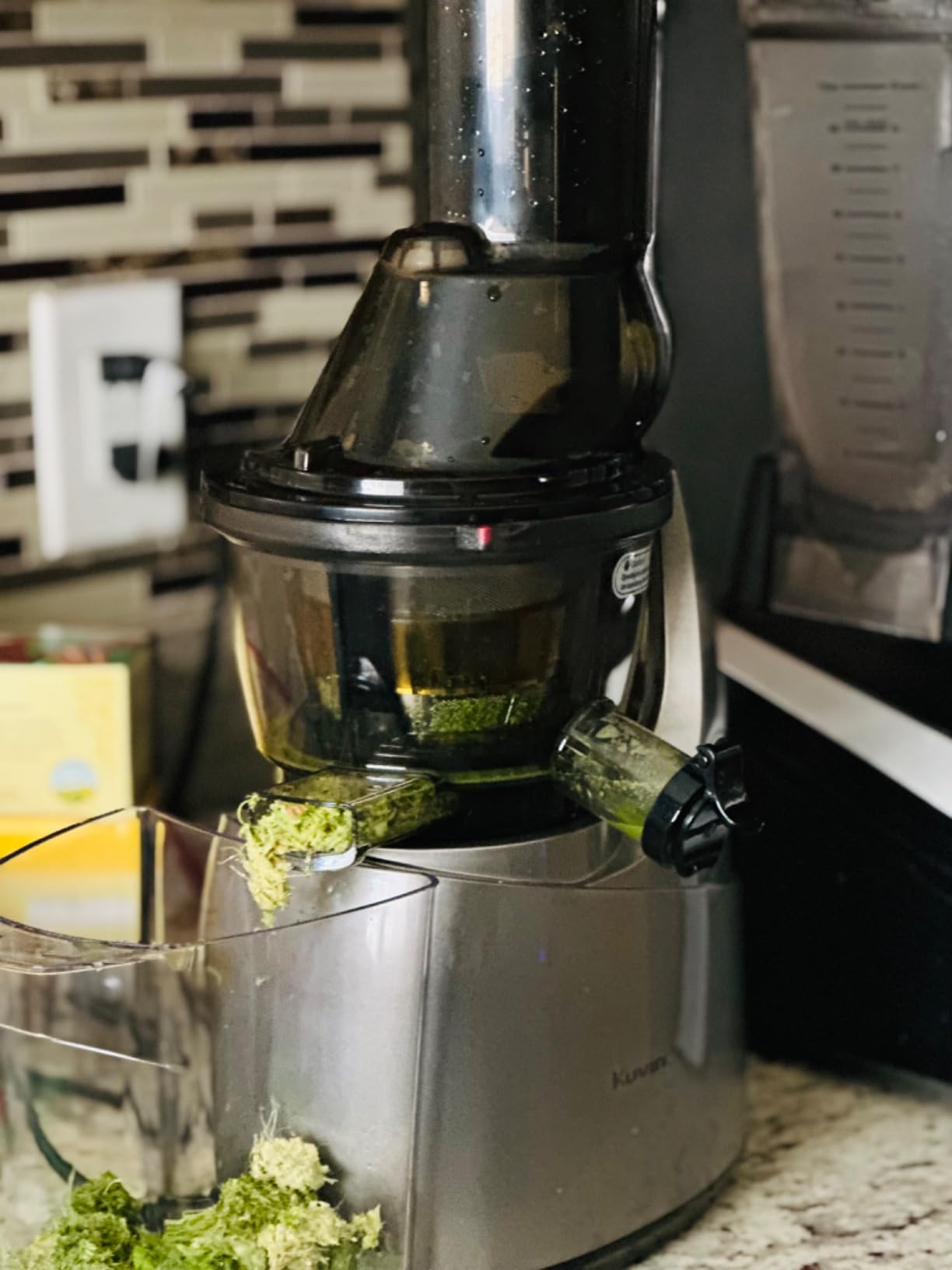 Kuvings Whole Slow Juicer B6000S - Higher Nutrients and Vitamins, BPA-Free Components, Easy to Clean, Ultra Efficient 240W, 60RPMs, Includes Blank Strainer-Silver 17.5
