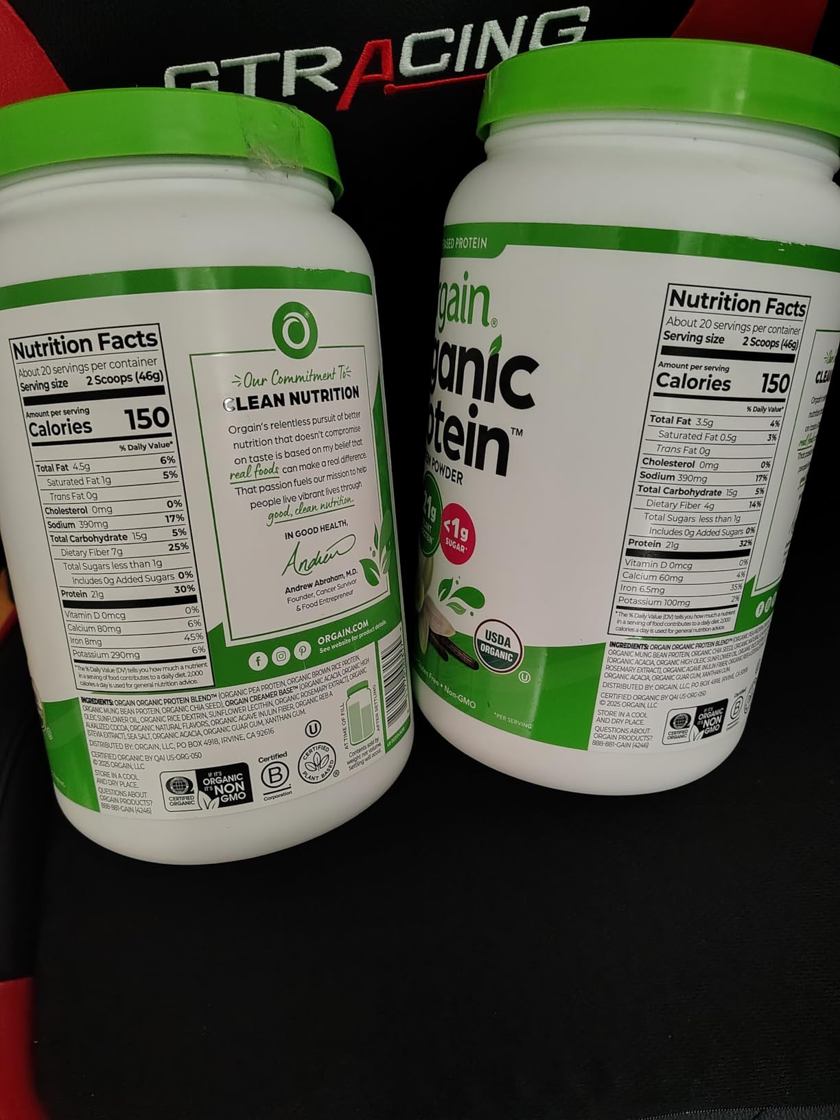 Orgain Organic Vegan Protein Powder, Creamy Chocolate Fudge - 21g Plant Protein, 6g Prebiotic Fiber, Low Net Carb, No Lactose Ingredients, No Added Sugar, Non-GMO, For Shakes & Smoothies, 2.03 lb customer photo 2