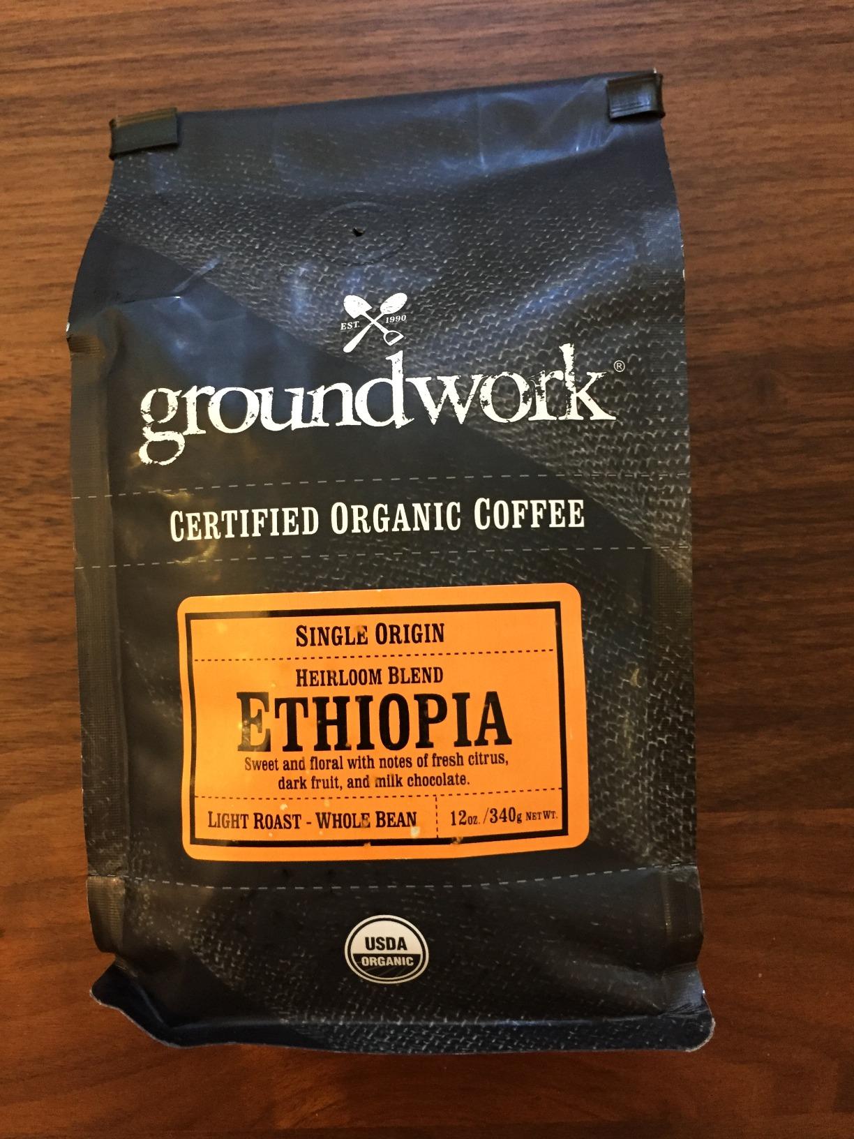 GROUNDWORK Ethiopia Heirloom Blend - Whole Bean Coffee Light Roast - USDA Organic Single Origin Coffee - 12oz customer photo 2