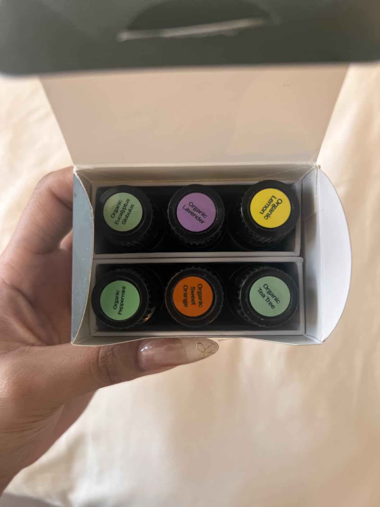 Plant Therapy Top 6 USDA Organic Essential Oil Set - Lavender, Peppermint, Eucalyptus, Lemon, Tea Tree 100% Pure, Natural Aromatherapy, for Diffusion & Topical Use, Therapeutic Grade 10 mL (1/3 oz) customer photo 1