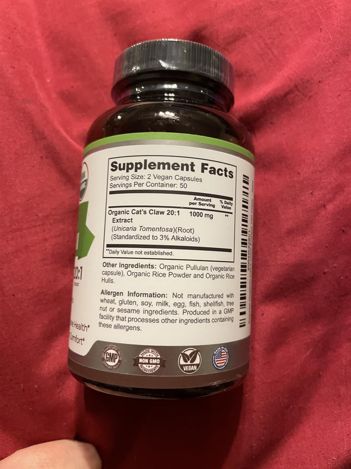 Best Naturals Cat's Claw Capsule, 500 mg, 240 Count customer photo 2