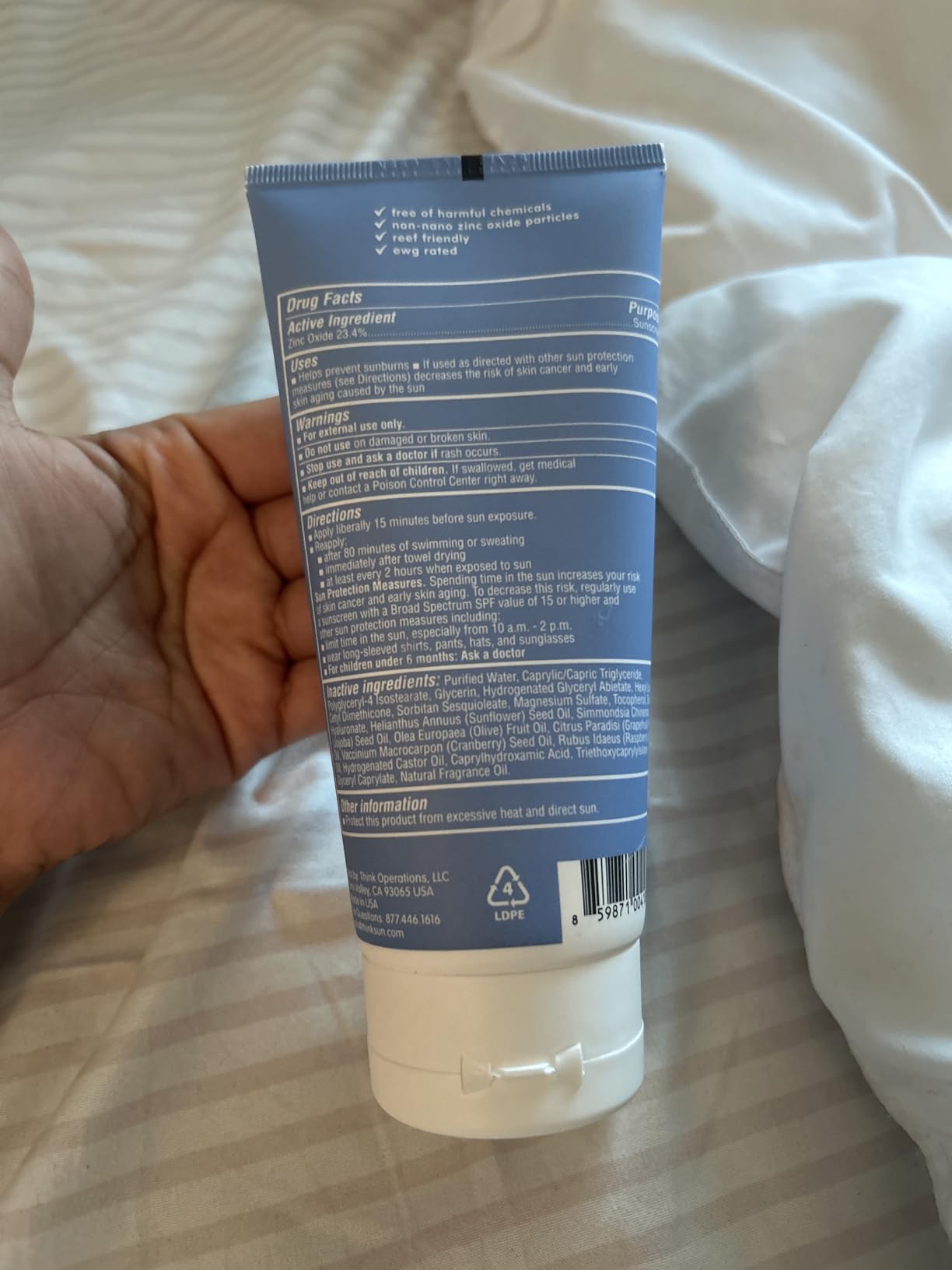 Thinksport SPF 50+ Mineral Sunscreen with Zinc Oxide, 6 Fl Oz - Safe, Natural Sunscreen Lotion for Sports & Active Use, Water Resistant Reef Safe, Broad Spectrum UVA/UVB Sun Screen for Sun Protection customer photo 2