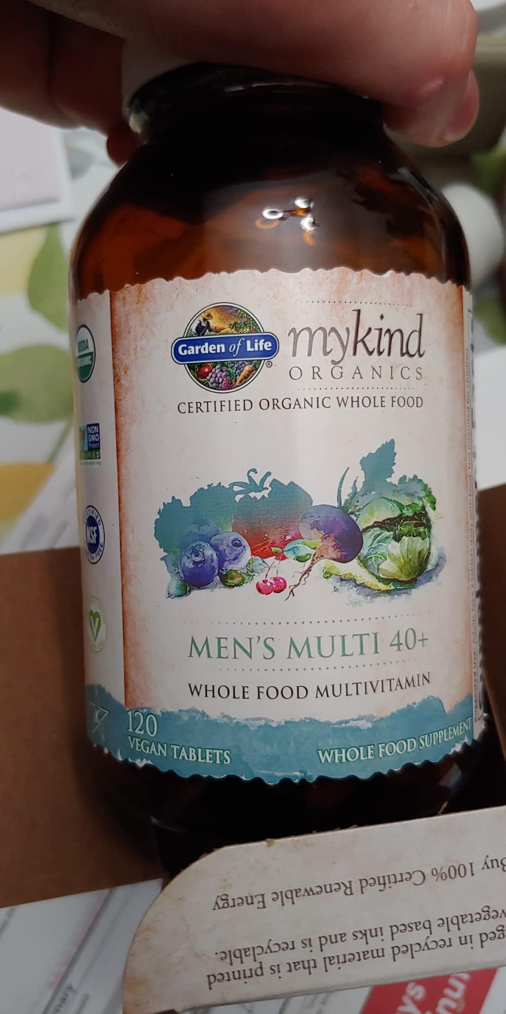 Garden of Life Organics Men's 40+ Multivitamin with Prostate Support, B12 & Vitamins - Vegan Daily Whole Food Multivitamin, Non-GMO, Certified Organic, 60 Tablets customer photo 1