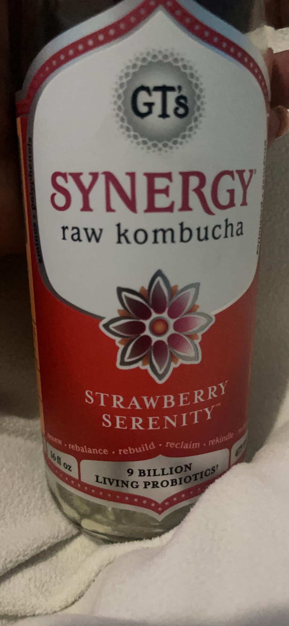 SYNERGY The Real Kombucha - Strawberry Serenity - 16 fl oz Bottle - Raw Probiotic Drink for Gut Health and Immune Support customer photo 1