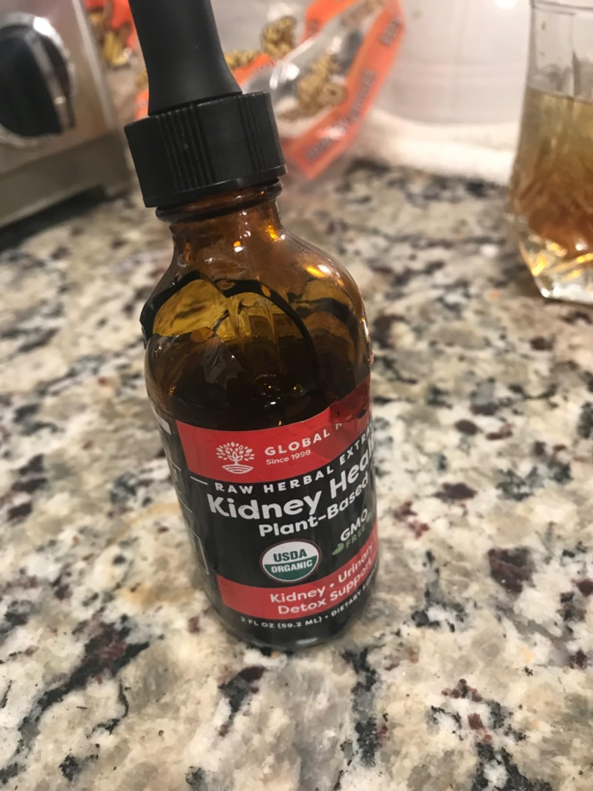 Global Healing USDA Organic Kidney Health with Cranberry & Hydrangea - Kidney Cleanse Liquid Supplement & Stones Dissolver for Urinary Health - Detox & Repair Formula for Bladder Control - 2 Fl Oz customer photo 1