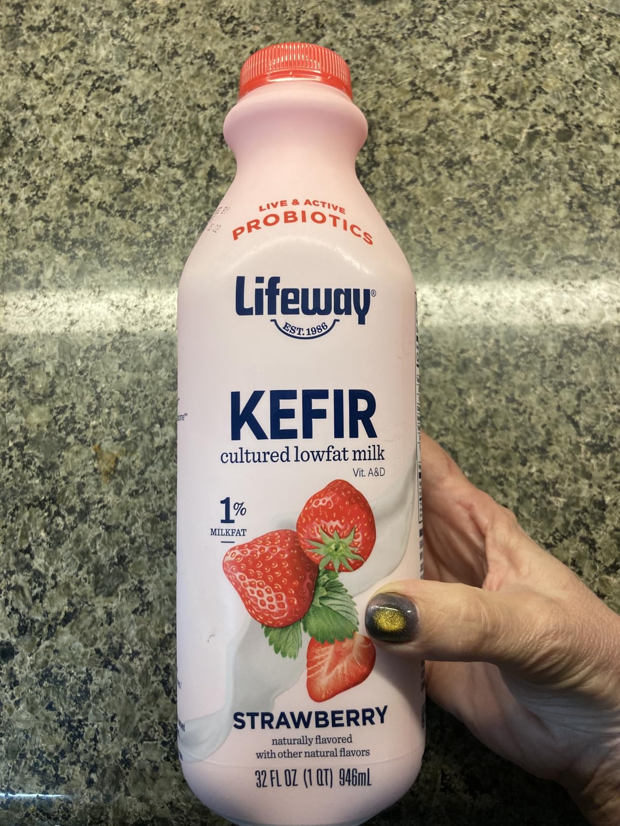 Lifeway Low Fat Kefir - Probiotic Drink with 10g Protein, 12 Live Active Cultures - Up to 99% Lactose Free, Gluten Free - Strawberry, 32 oz. customer photo 2