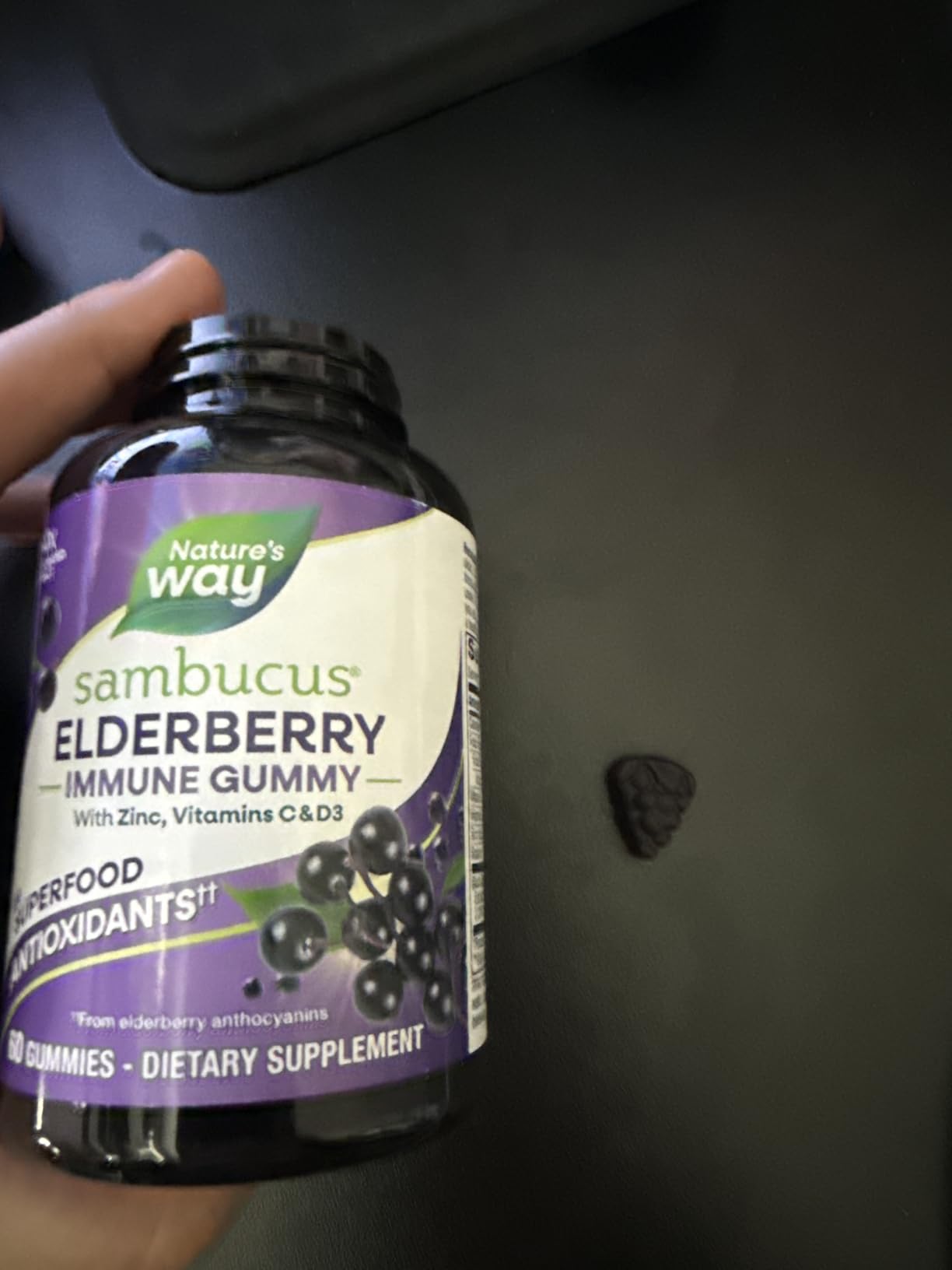 Nature's Way Sambucus Elderberry Gummies, Immune Support Gummy for Adults & Kids Ages 4+ with Black Elderberry Extract, Vitamin C, Vitamin D3, and Zinc, 60 Gummies customer photo 2