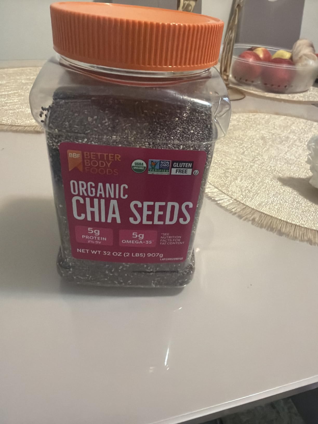 BetterBody Foods Organic Chia Seeds 2 lbs, 32 Oz, with Omega-3, Non-GMO, Gluten Free, Keto Diet Friendly, Vegan, Good Source of Fiber customer photo 1