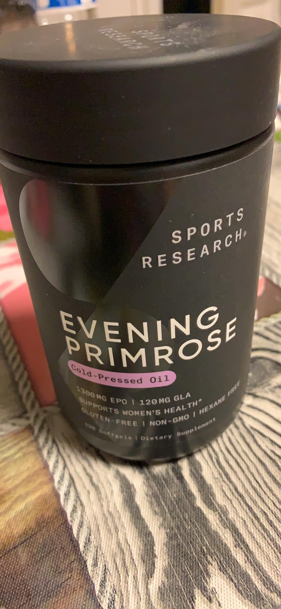 Sports Research Evening Primrose Supplement from Cold Pressed Oil - Softgels for Women's Health & Skin Health - Gluten Free & Non-GMO GLA - High Potency 1300mg, 120 Count customer photo 2