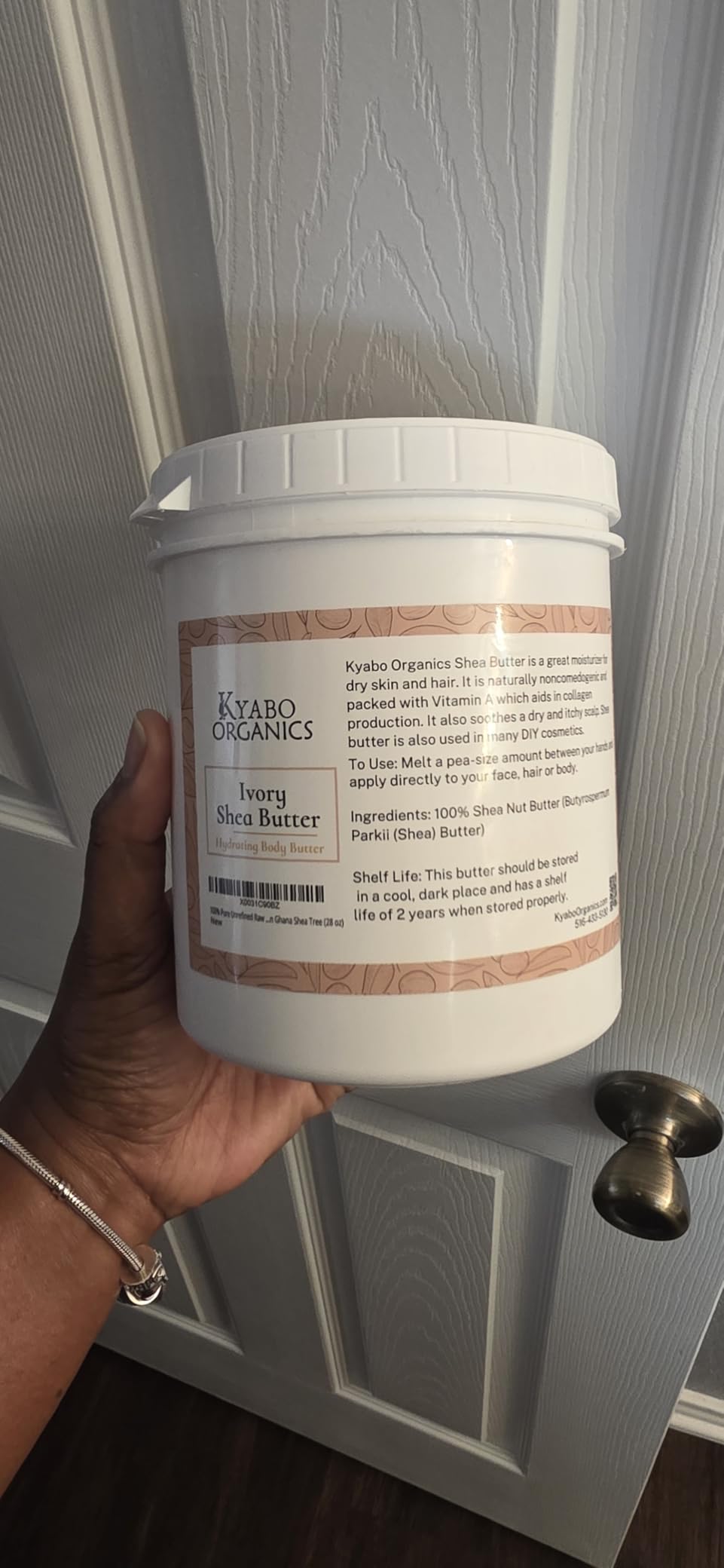 100% Pure Unrefined Raw SHEA BUTTER - from the nut of the African Ghana Shea Tree (28 oz) customer photo 1
