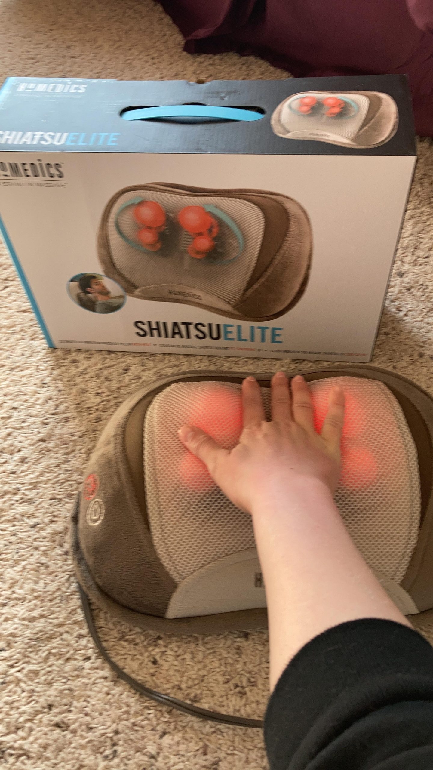 Homedics Shiatsu Back Massager with Heat, 3D Deep Tissue Massage Pillow | for Neck & Shoulders, Electric Kneading Lumbar Massager Cushion for Upper & Lower Back Pain Relief, Portable Office Travel customer photo 2
