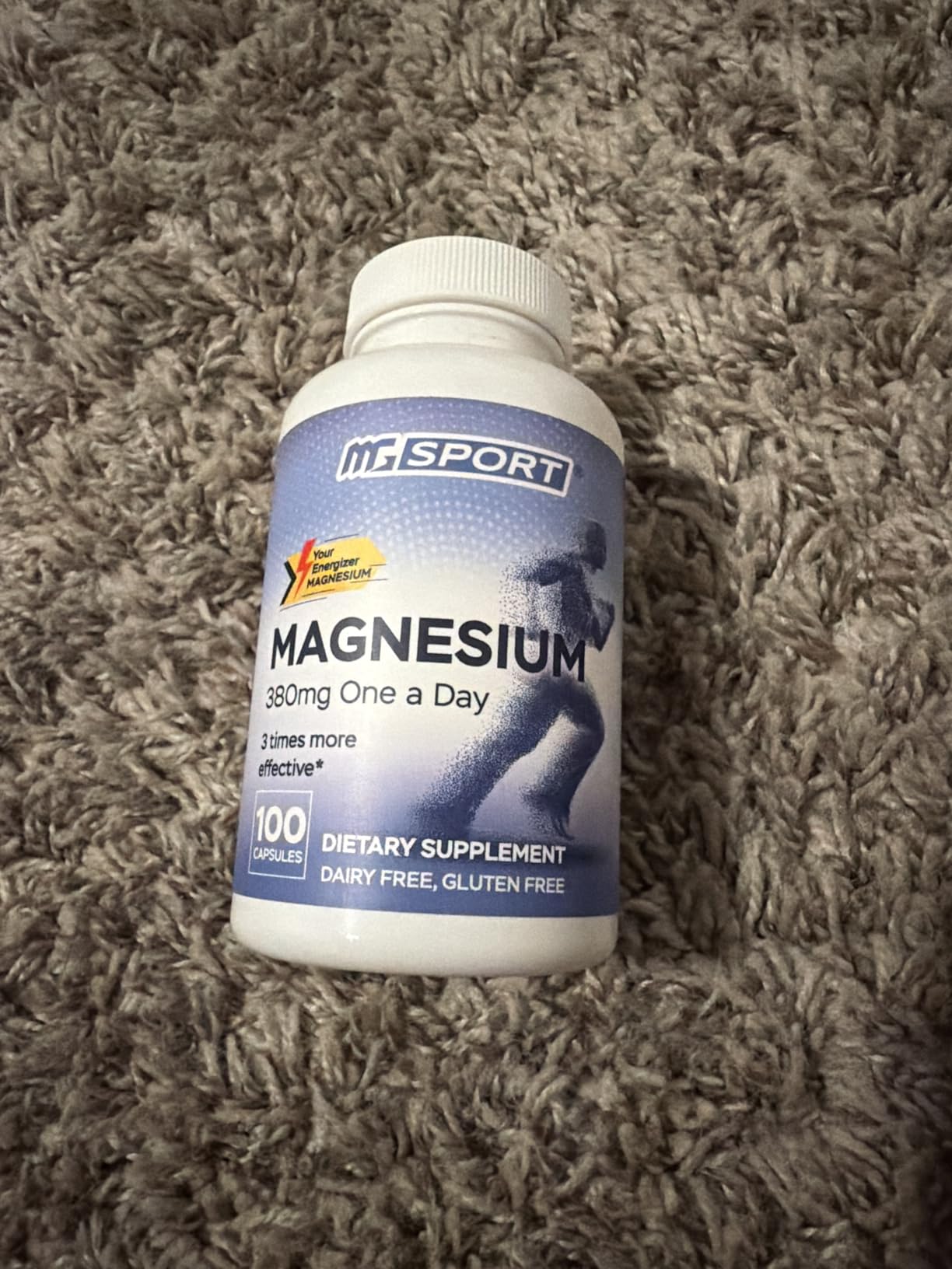 MGSPORT Magnesium Supplement 380mg - High Absorption Magnesium Complex Formula with Vitamins B6, D, E - Supports Muscle Function and Sleep Quality - 60 Servings customer photo 1