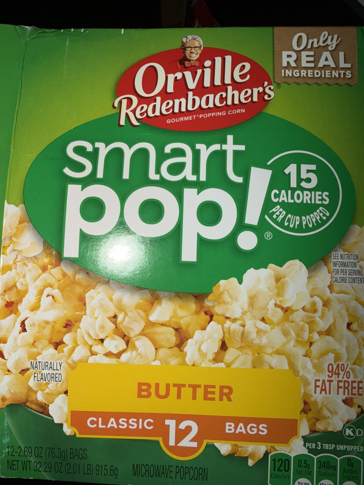 Orville Redenbacher's Microwave Popcorn SmartPop! Value Size, Butter Flavor, 4g Fiber Per Serving, 2.69 oz., 12-Count customer photo 2