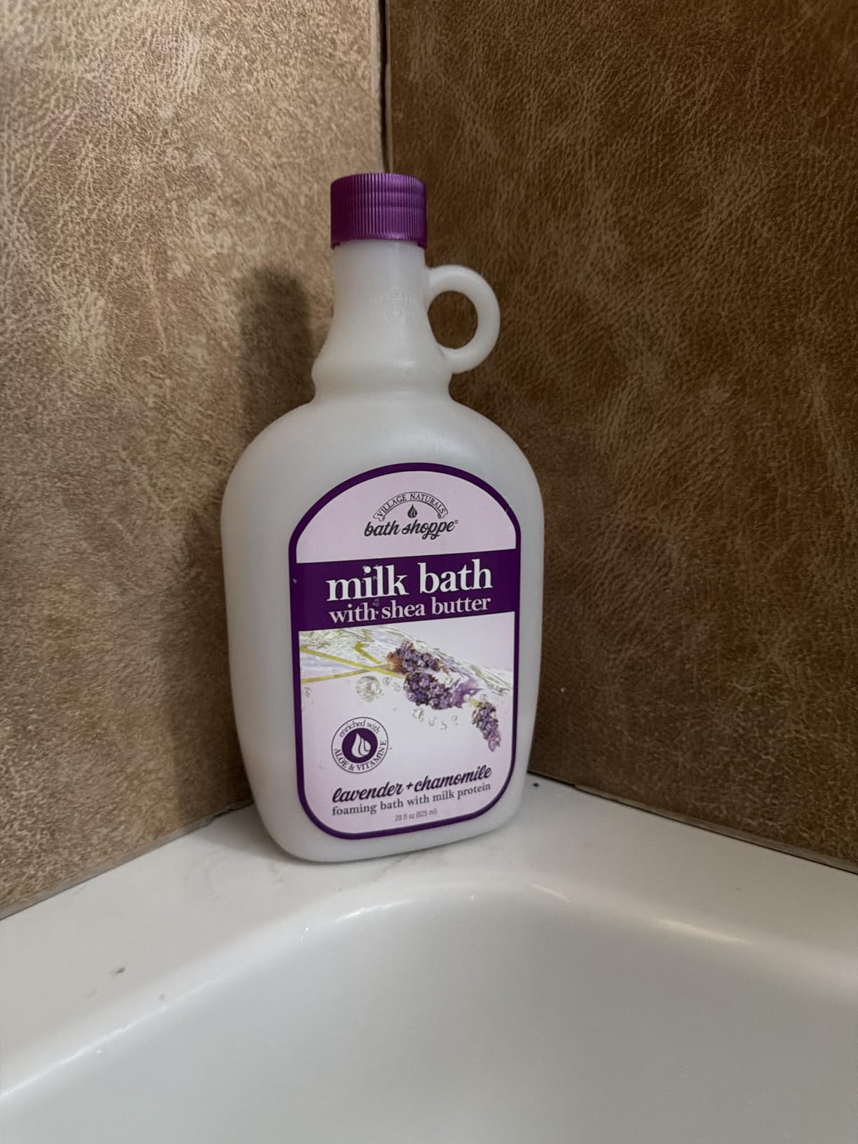 Village Naturals Bath Shoppe Moisturizing Lavender Chamomile Milk Bath - Hydrates Skin - Made with Shea Butter and Vitamin E (Pack of 2 Bottles, 28 fl oz Each) customer photo 2