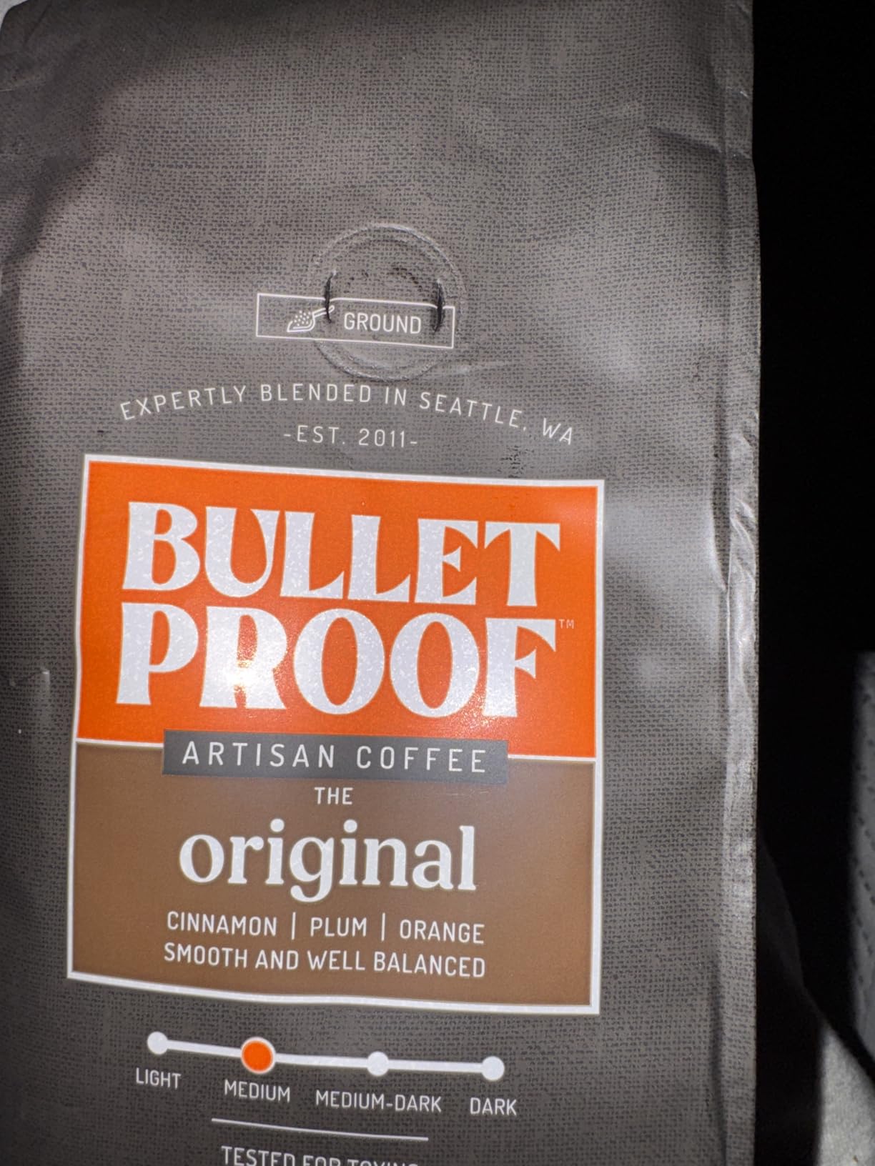 Bulletproof Original Medium Roast Ground Coffee, 100% Arabica Coffee, Clean Coffee Tested for Toxins, Sustainably Sourced, 12 Ounces customer photo 1