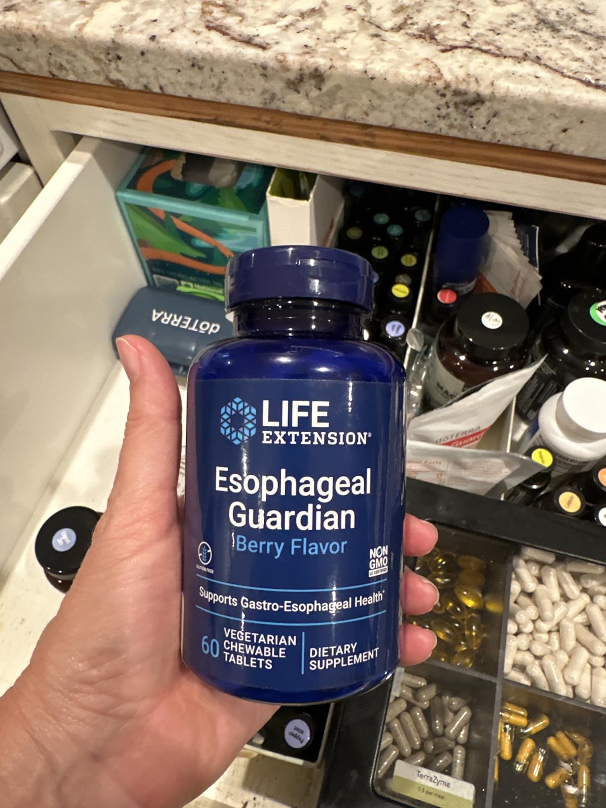 Life Extension Esophageal Guardian, alginic Acid, Potassium Bicarbonate, get Long-Lasting Relief from gastric Distress, Vegetarian, Non-GMO, Gluten-Free, 60 Vegetarian chewable Tablets customer photo 2