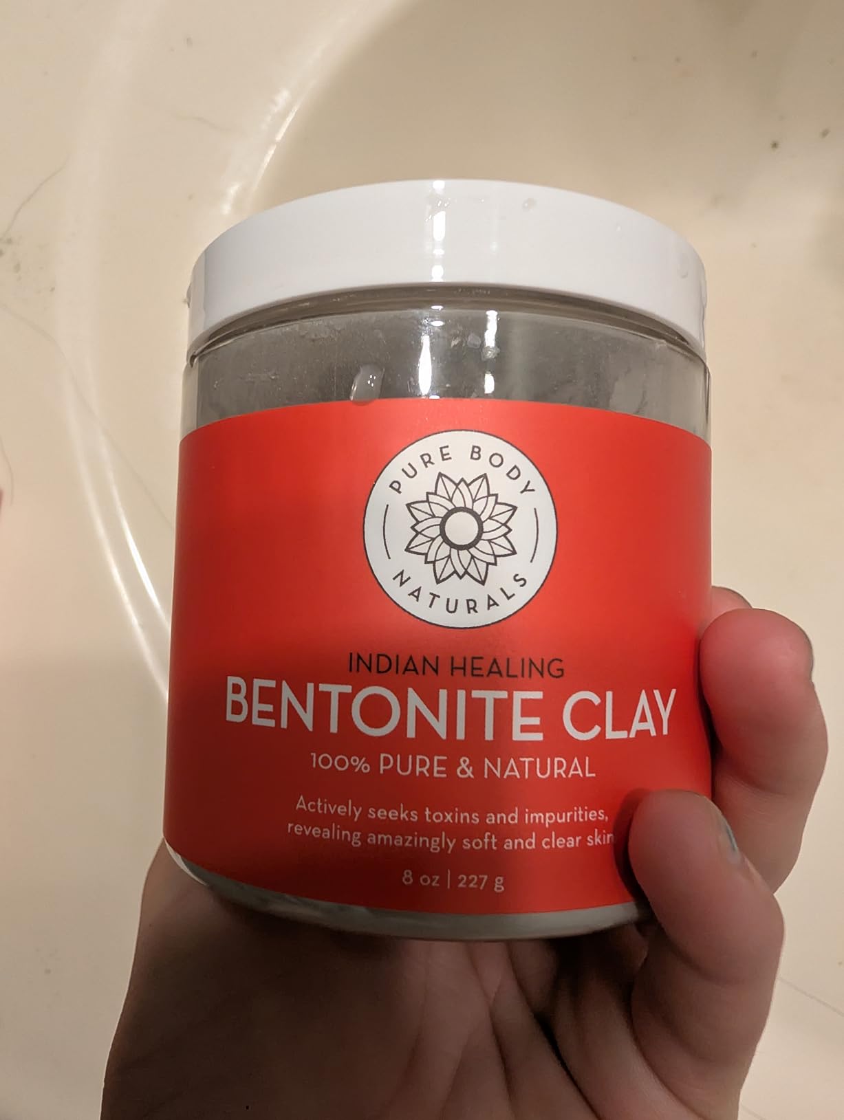 Pure Body Naturals Bentonite Clay Powder for DIY Detox Body & Face Mask, Pure Indian Healing Clay for Deep Pore Cleansing and Armpit Detox for Women, (8.0 oz) customer photo 1