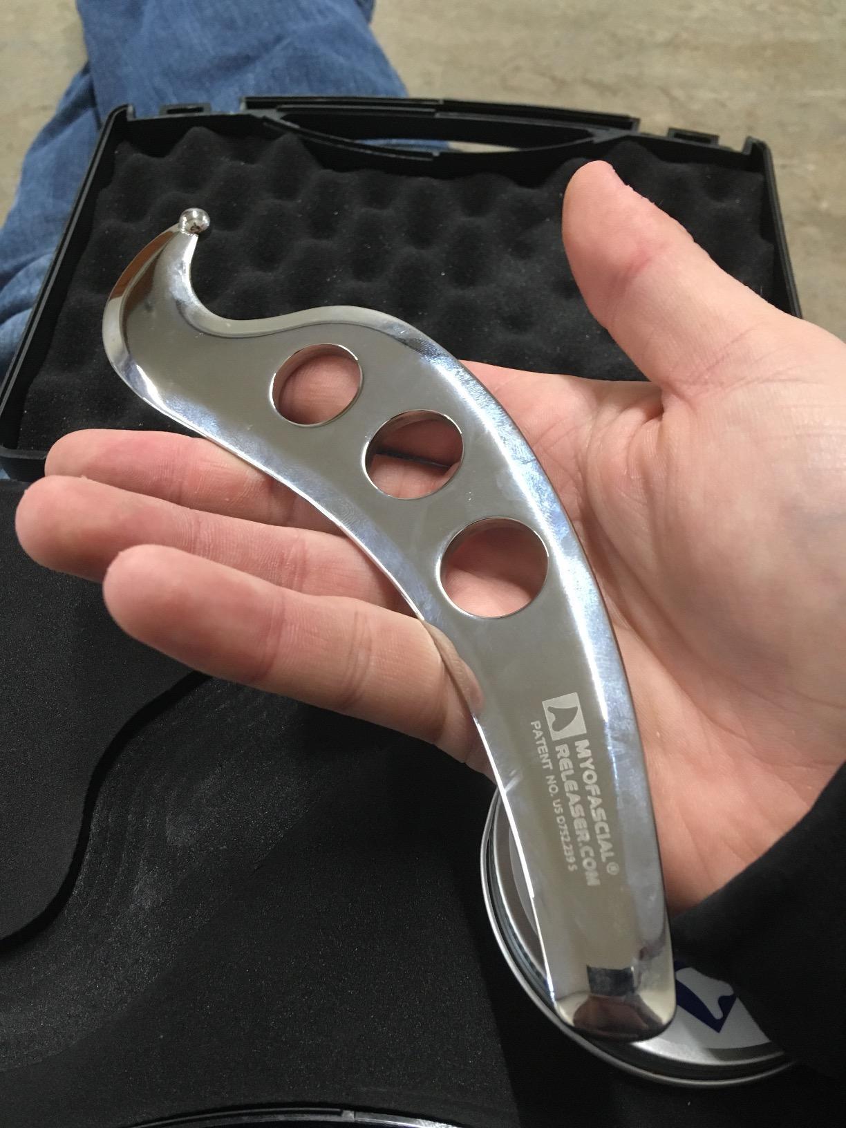 Professional Muscle Scraper Tool - Medical-Grade 304 SS IASTM & Gua Sha Scraping Tool - Ergonomic Fascia Mobilization Instrument for Soft Tissue Massage & Manual Bodywork - Emollient Balm Included customer photo 2