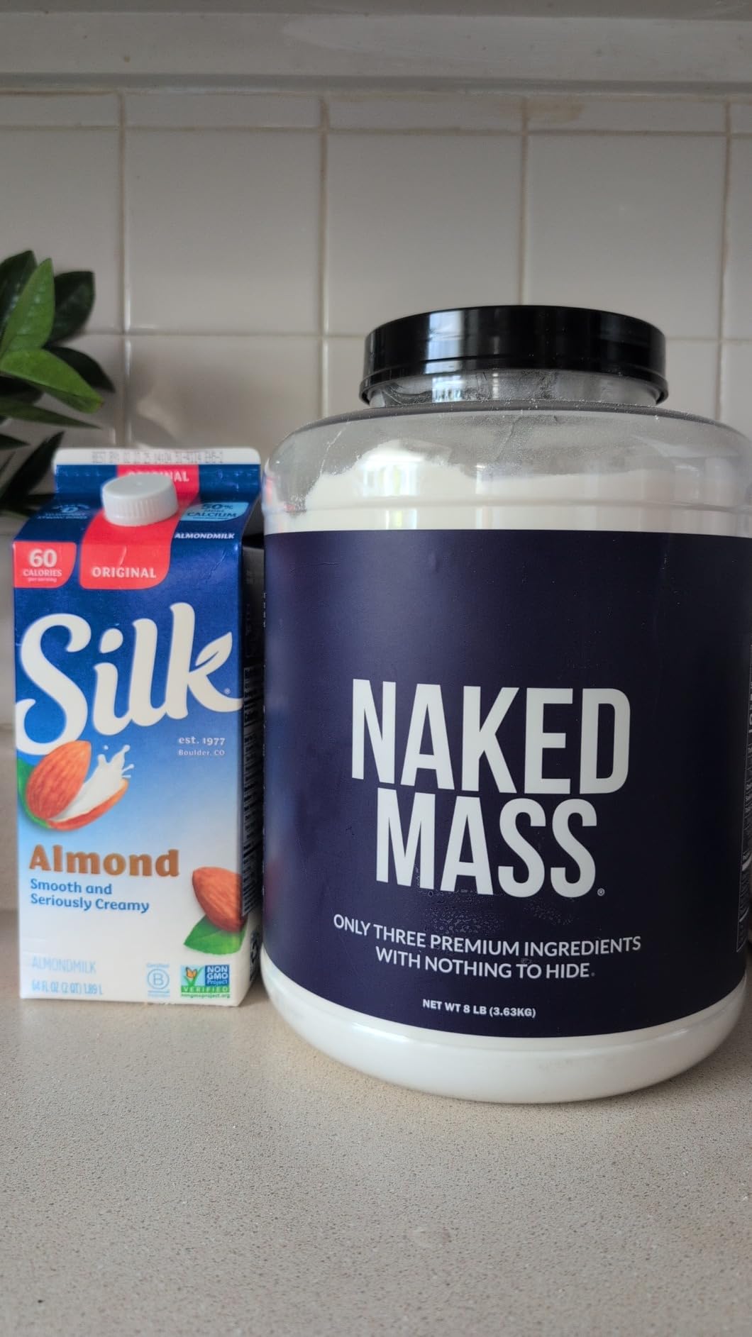 NAKED Mass - Natural Weight Gainer Protein Powder - 8 LB Bulk, NSF Certified, GMO Free, Gluten Free & Soy Free. No Artificial Ingredients - 1,250 Calories per Serving customer photo 1
