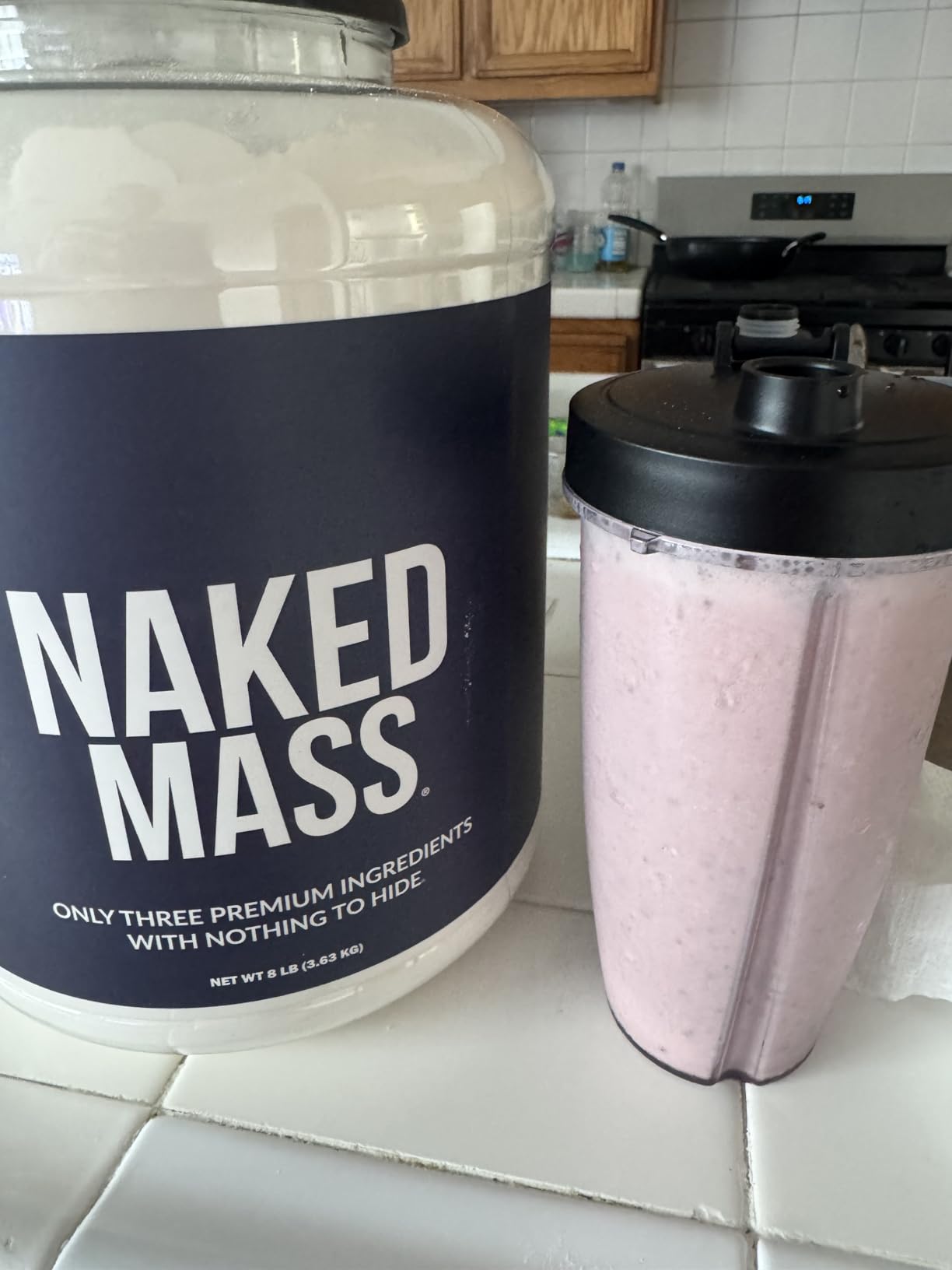 NAKED Mass - Natural Weight Gainer Protein Powder - 8 LB Bulk, NSF Certified, GMO Free, Gluten Free & Soy Free. No Artificial Ingredients - 1,250 Calories per Serving customer photo 2