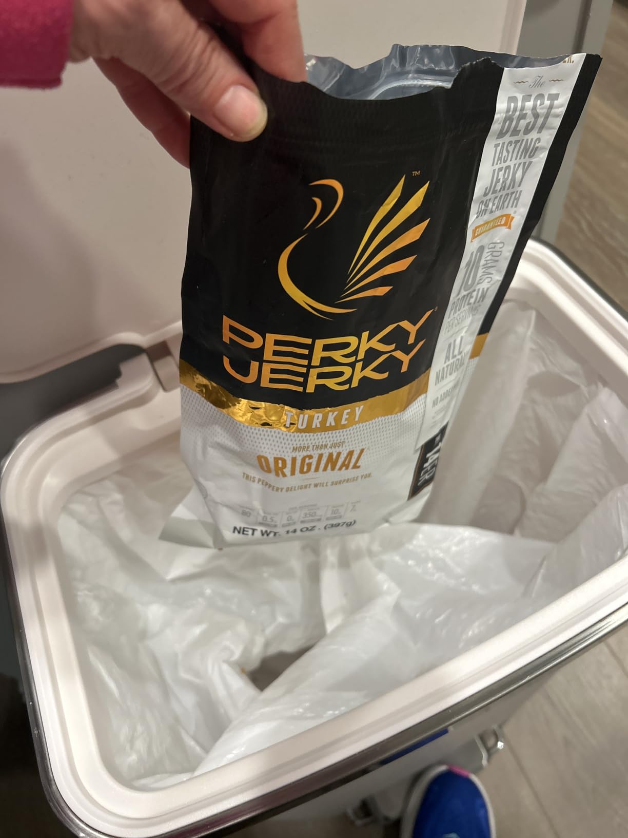 Perky Jerky Original Turkey Jerky, 14oz - Low Sodium - 10g Protein per Serving - Low Fat - 100% U.S. Sourced - Handcrafted, Tender Texture and Bold Flavor customer photo 2