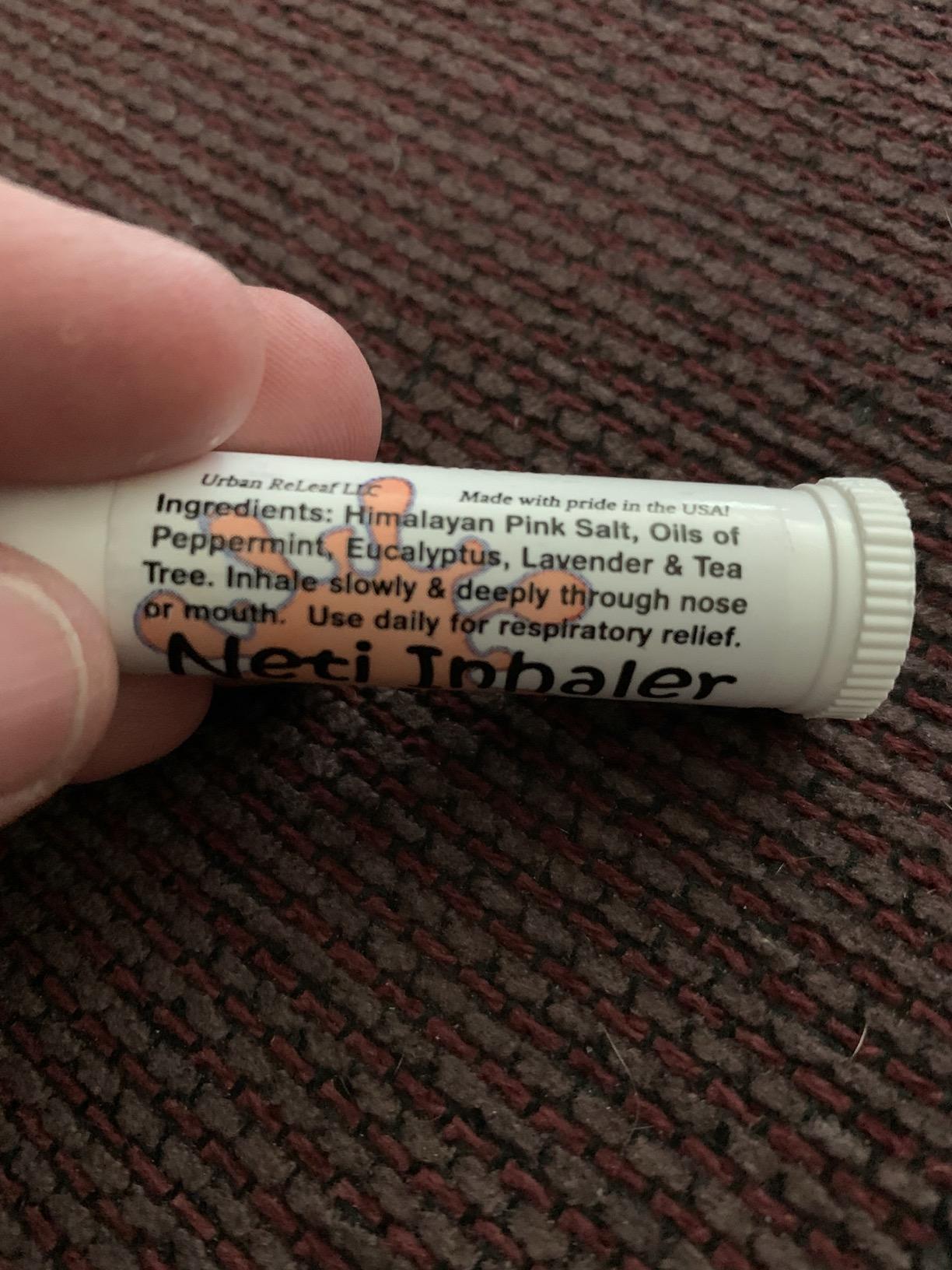 Urban ReLeaf NETI Salt Air Relief INHALERS! Set of Two (2) Sinus & Lung, Himalayan & Botanicals! Respiratory Wellness. Healing Aromatherapy. Energizing! Colds, Asthma, Cough, Bronchitis 100% Natural customer photo 2