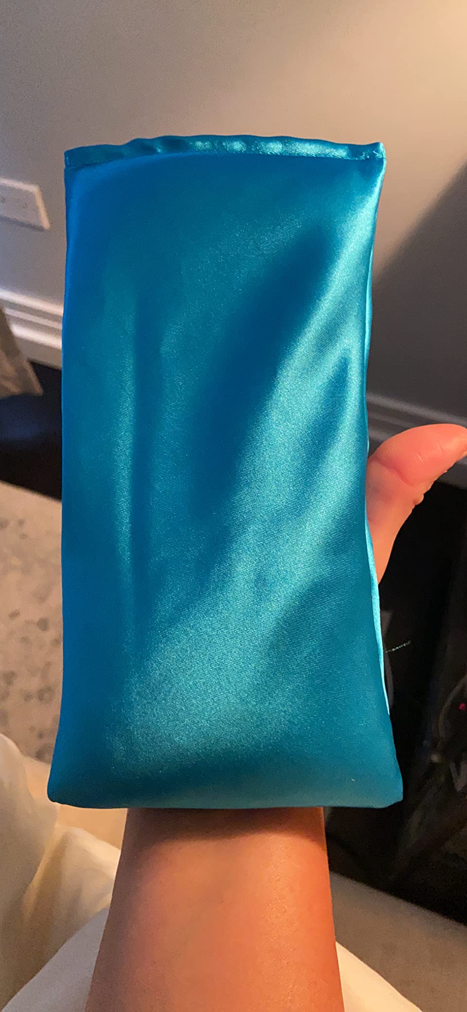 Lavender Eye Pillow | Hot or Cold Weighted Satin Eye Mask Perfect for Sleeping, Yoga, Meditation | Gifts for Women, Birthday, Teachers | Natural Herbal Relaxation | Made in USA (Aqua) customer photo 2