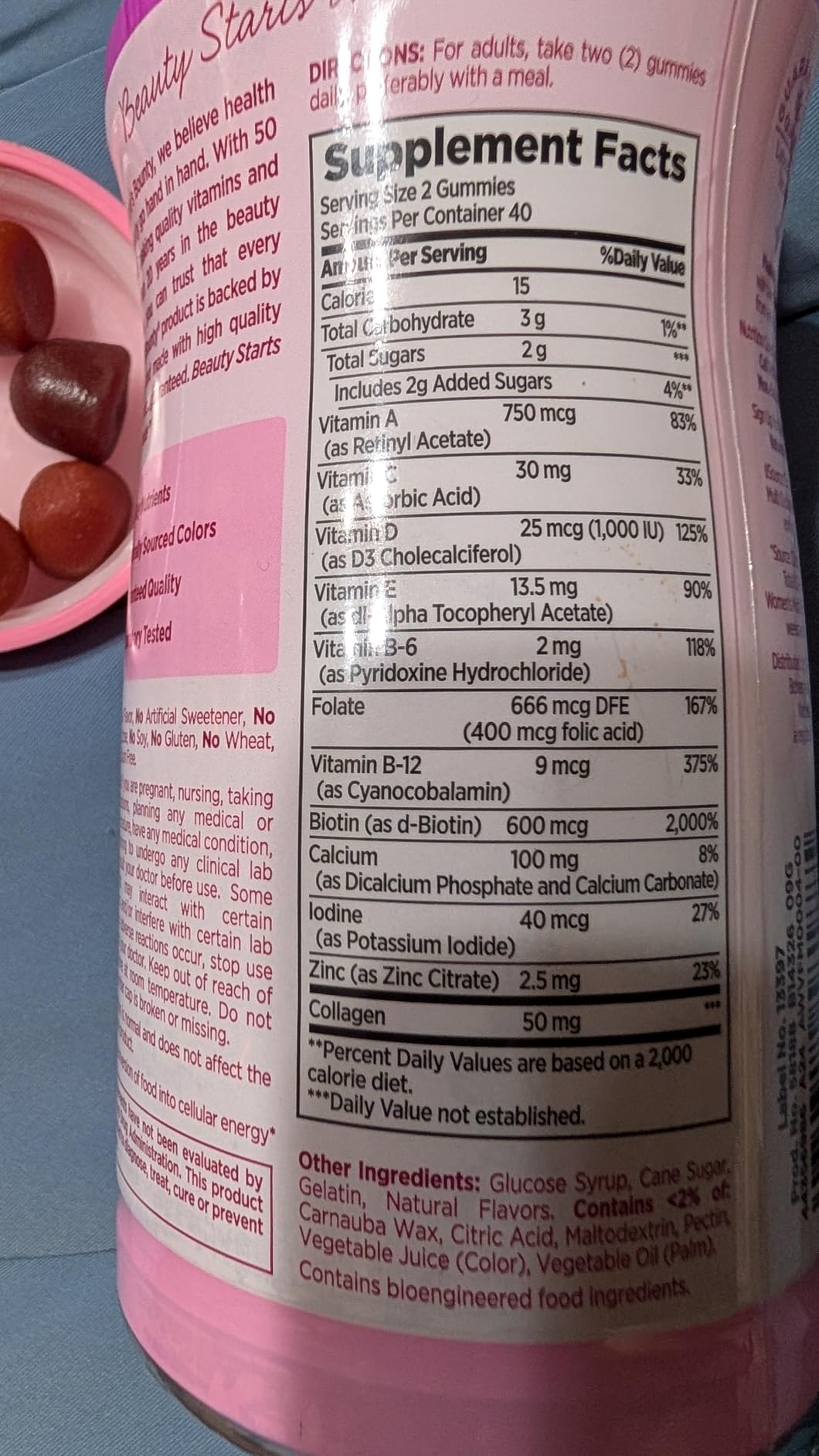 Nature's Bounty Optimal Solutions Women's Multivitamin, Immune and Cellular Energy Support, Bone Health, Raspberry Flavor, 80 Gummies, 40 Total Servings customer photo 1