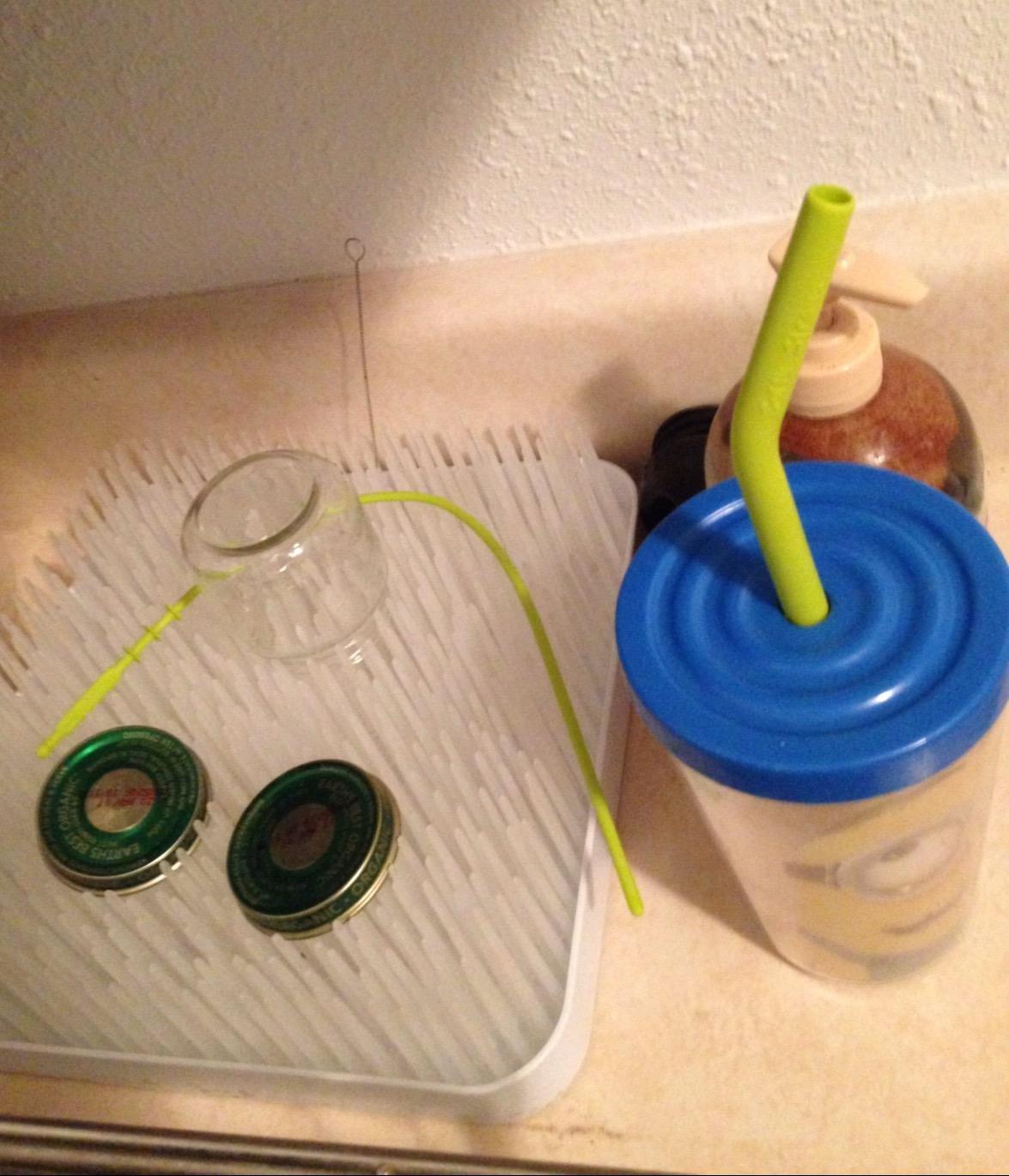 Softy Straws Wide Premium Reusable Silicone Drinking Straws + Patented Straw Squeegee - 9