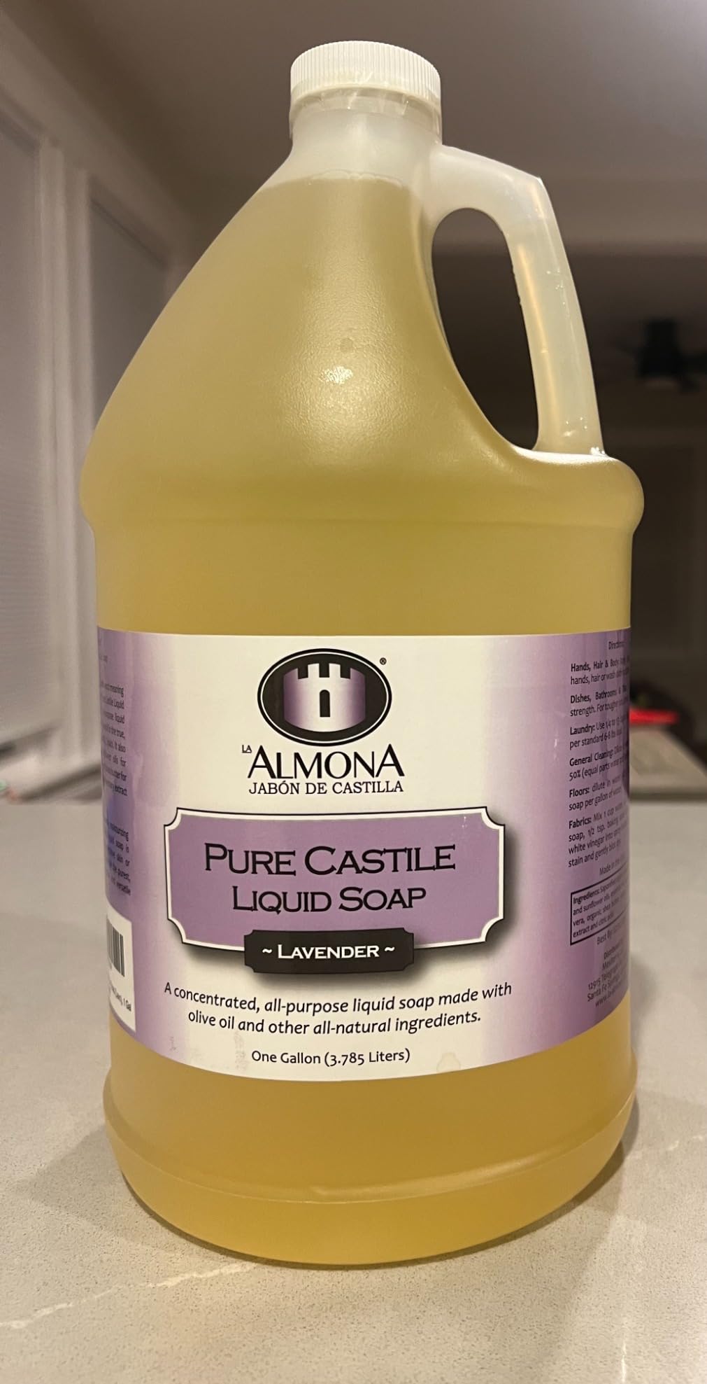 La Almona - Pure Castile Liquid Soap, UNSCENTED, 1 Gallon - Multipurpose: Hands, Face, Body, Laundry, Dishes & More - For Sensitive Skin, All-Natural Ingredients, Fragrance Free customer photo 2