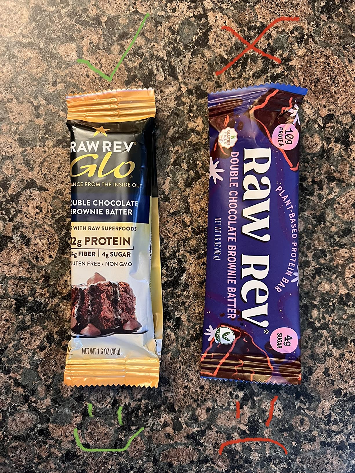 Raw Rev Vegan Protein Bars- Peanut Butter Dark Chocolate & Sea Salt, 12 bars, Non-GMO, Plastic-Neutral, Nothing Artificial, Glo Formula, Gluten-Free, Keto-Friendly, Paleo, Kosher, No Sugar Alcohols, No Stevia customer photo 1