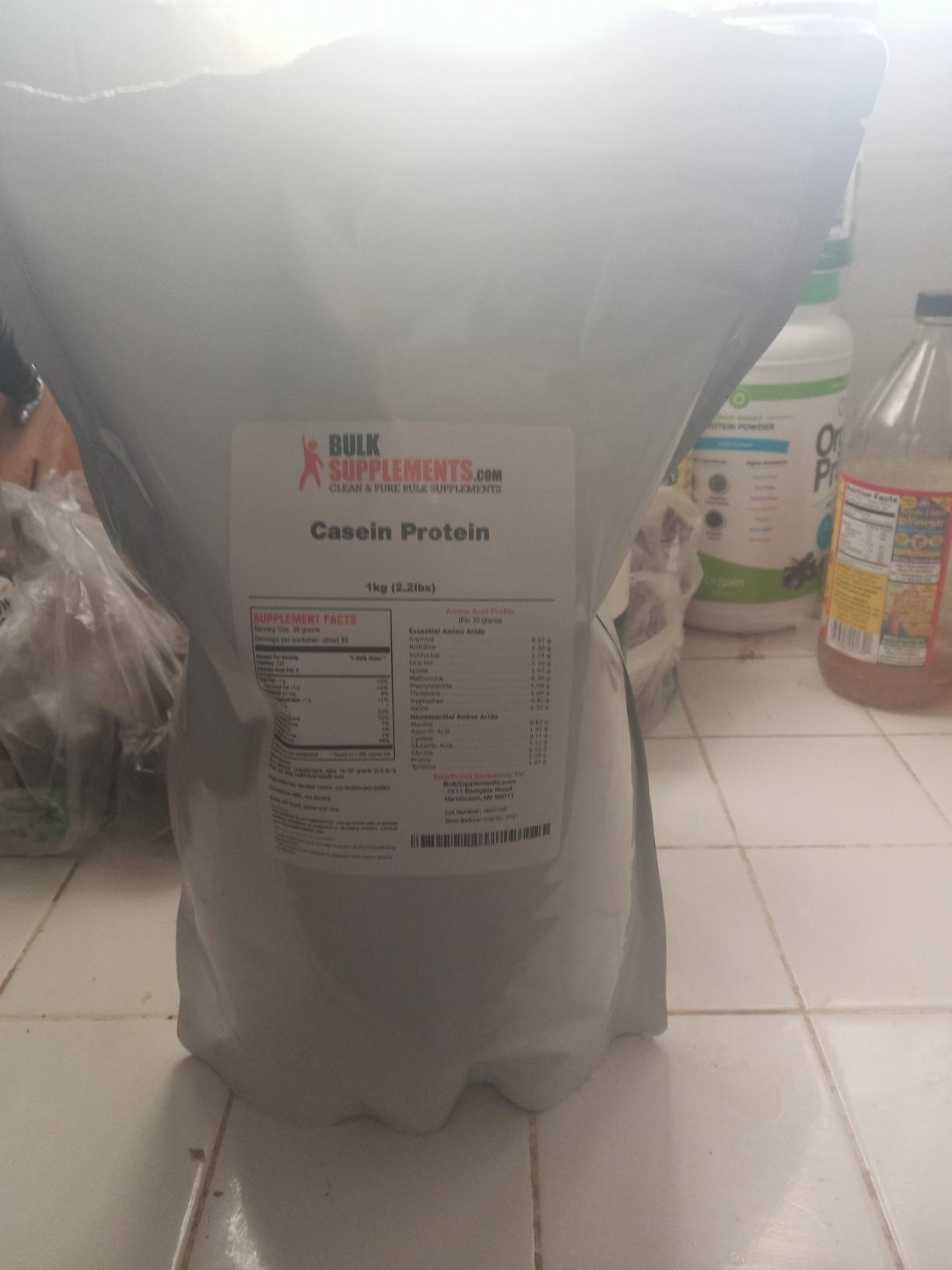 BulkSupplements.com Casein Protein Powder - Micellar Casein Powder, Slow Digesting Protein - Unflavored & Gluten Free, 30g per Serving, 1kg (2.2 lbs) customer photo 1