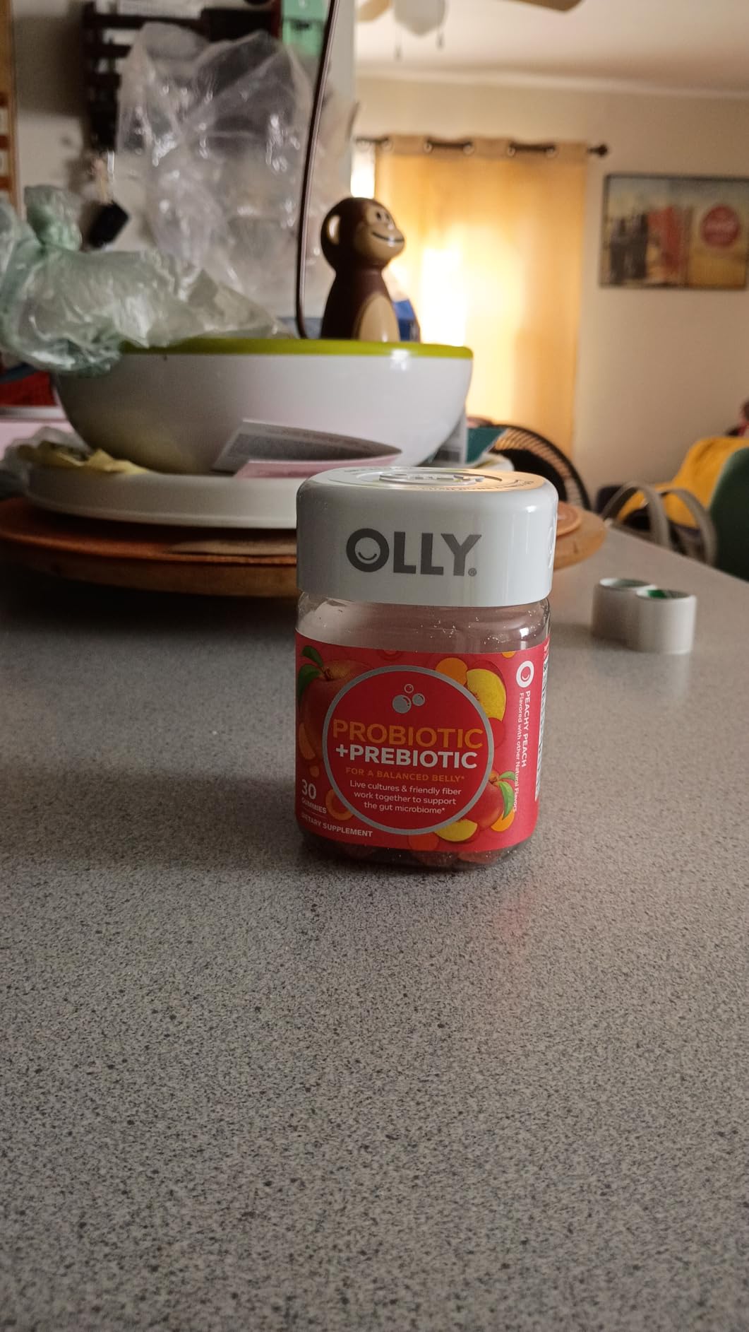 Olly, Probiotic + Prebiotic Gummy, 500 Million CFUs, Fos, Adult Chewable Supplement for Men and Women, Peach Flavored, 30 Day Supply, 30 Count customer photo 2