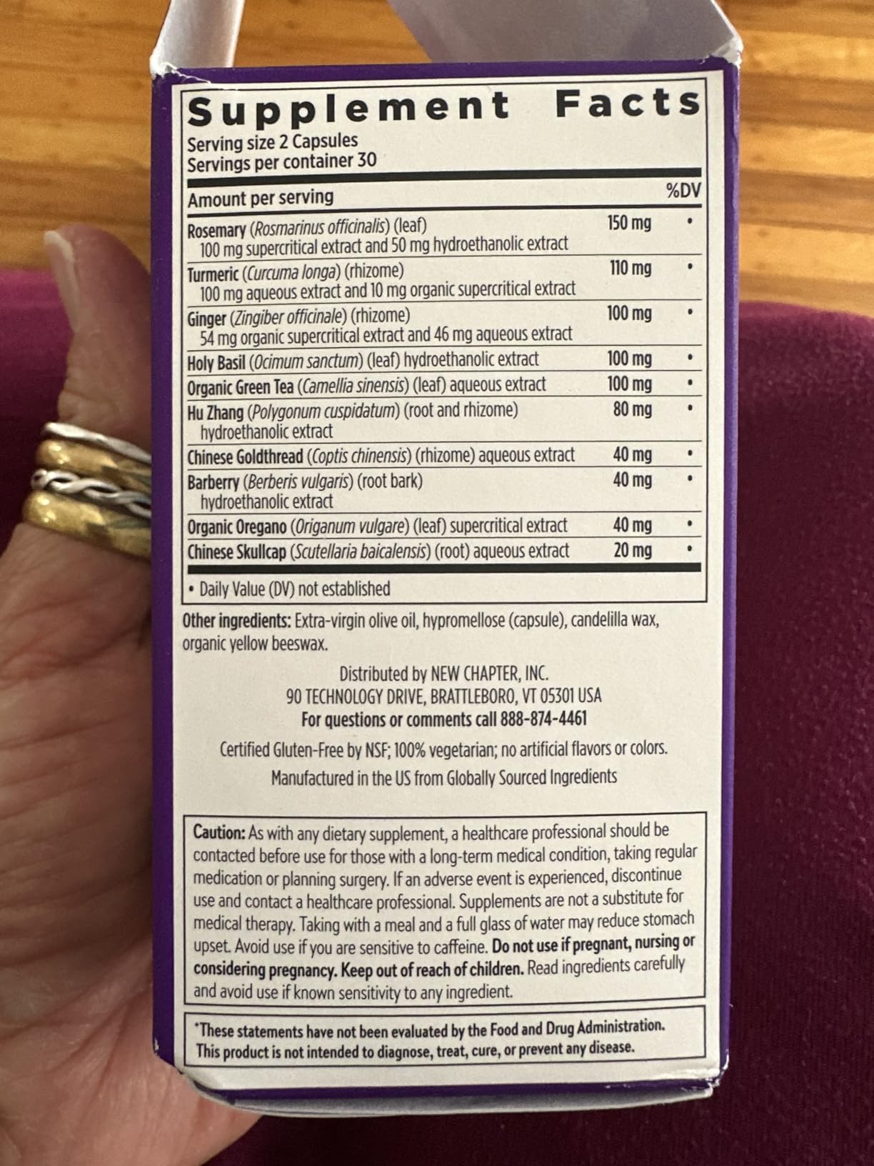 New Chapter Zyflamend - Pain Relief, Inflammation & Joint Support Supplement - Herbal Blend Includes Turmeric, Ginger & Rosemary - Contains No DLPA - Non-GMO, Vegetarian & Gluten Free - 60 Capsules customer photo 2