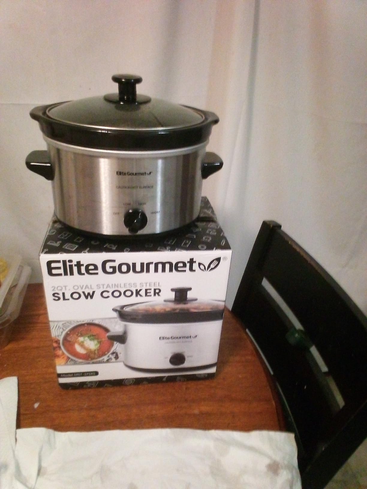Elite Gourmet MST-275XS Electric Oval Slow Cooker, Adjustable Temp, Entrees, Sauces, Stews & Dips, Dishwasher Safe Glass Lid & Crock (2 Quart, Stainless Steel) customer photo 1