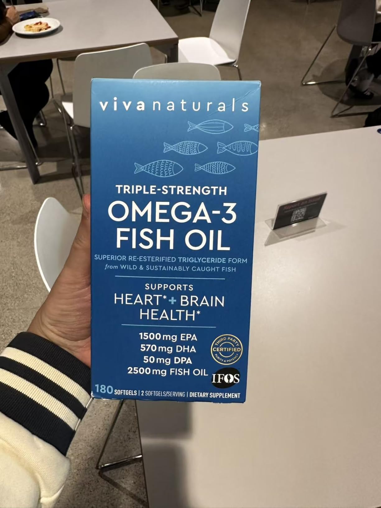 Viva Naturals Triple Strength Omega 3 Fish Oil Pills - 2500 mg High-Potency Formula with 2250 mg Omega 3 Fatty Acids (Including EPA, DHA, DPA) in rTG Form for Absorption - IFOS Certified, 90 Softgels customer photo 2