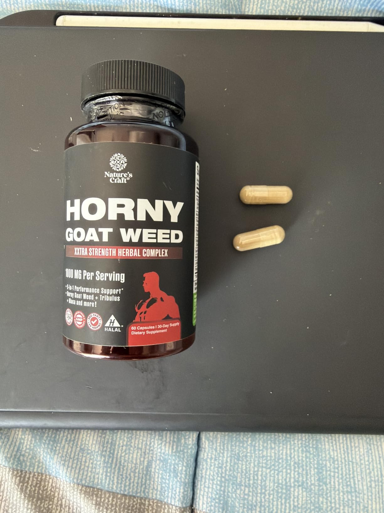 Horny Goat Weed for Men - Extra Strength Male Supplement with Black Maca Root, Tongkat Ali, Saw Palmetto & Panax Ginseng Extract for Stamina & Energy - 60 Count customer photo 2