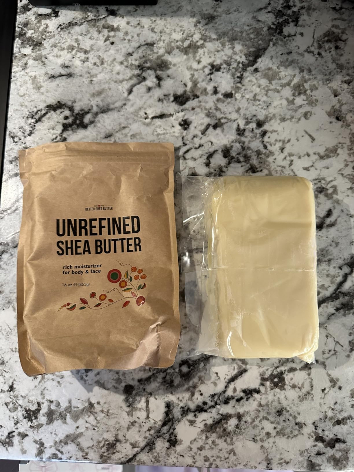 Raw Shea Butter - 100% Pure Unrefined African Shea Butter | Deep Moisturizer for Dry Skin, Hair & Scalp | DIY Body Butter, Lip Balm & Soap Base | Smoky Scent (8 oz Block) customer photo 2