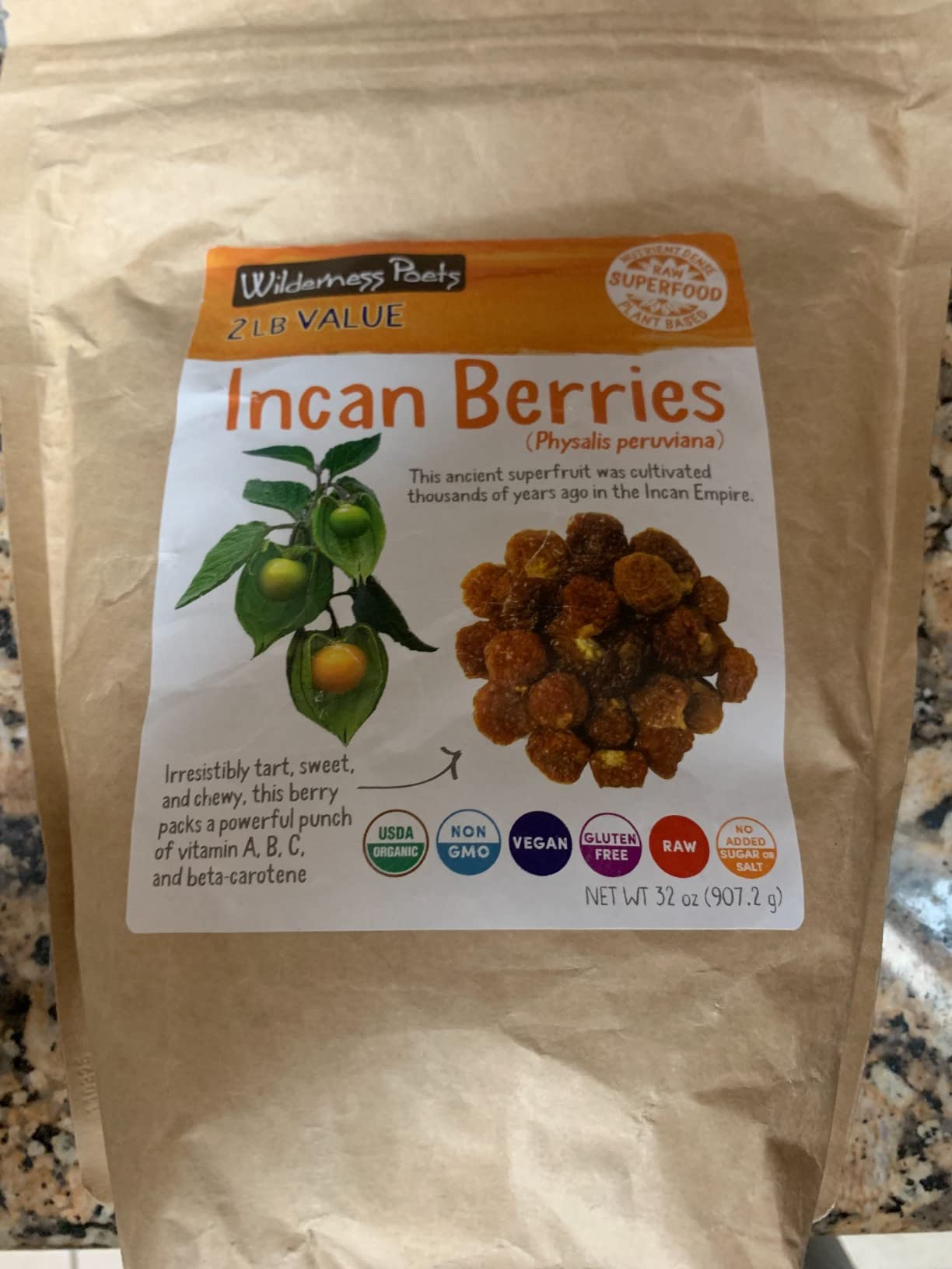 Wilderness Poets, Organic Incan Berries (Golden Berries, Gooseberries) - Raw, Dried Fruit - Bulk Size (32 Ounce - 2 Pound) customer photo 1