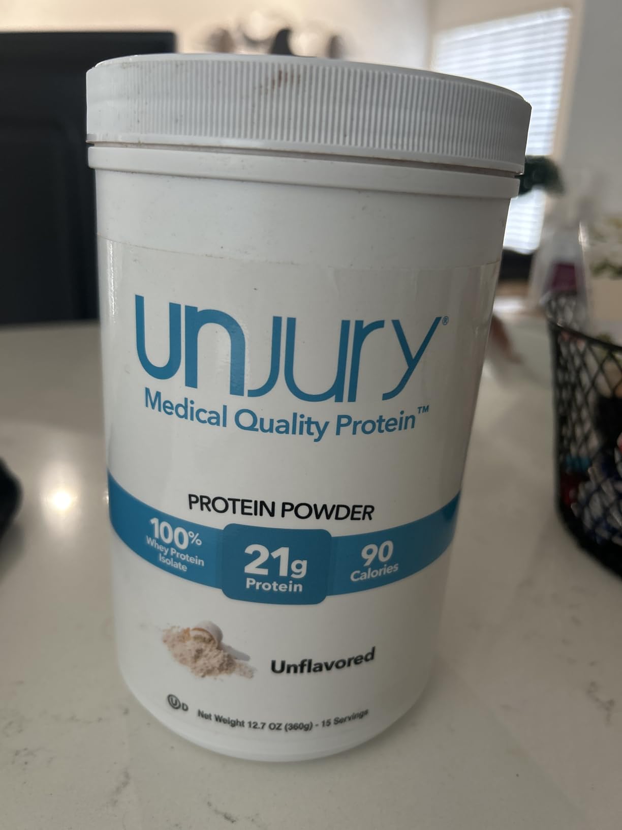 Unjury Unflavored Protein Powder | 21g 100% Whey Isolate Protein Powder | Unflavored Whey Protein Powder | Low Carb and Sugar Free Whey Protein Isolate | Gluten Free | Certified Kosher | 15 Servings customer photo 1