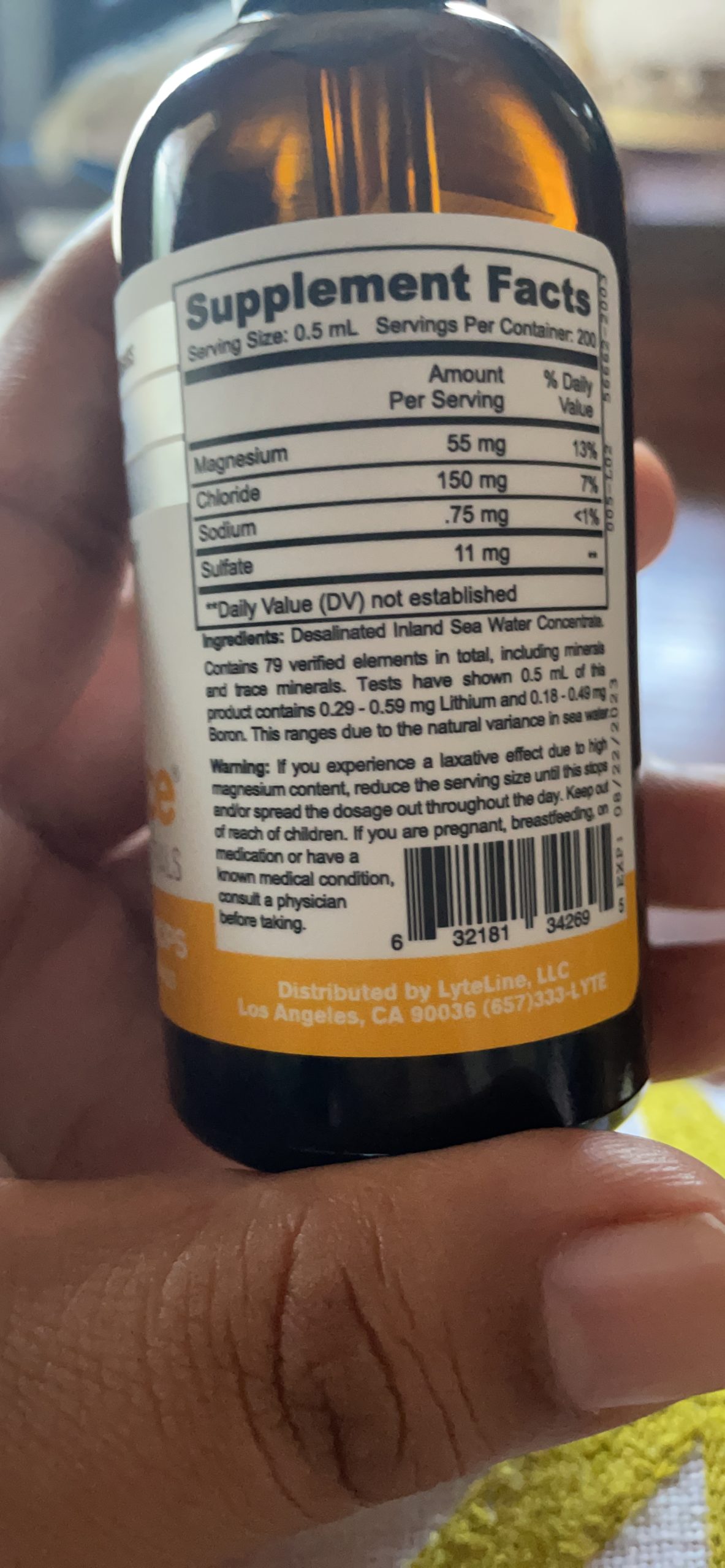 LyteLine Trace Mineral Drops 100ml x 200 Servings - Max-Absorption Ionic Natural Low Sodium Trace Minerals Concentrate to Balance the Body's pH - Non-GMO, Vegan, Kosher, and Keto Friendly customer photo 2