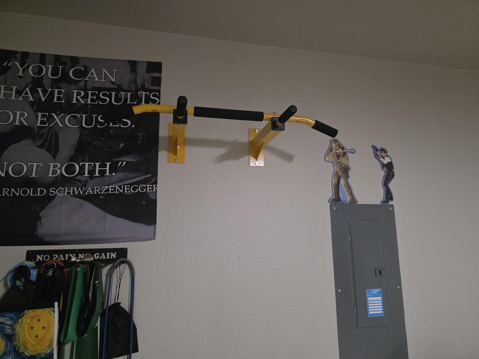 Yes4All Pull Up Bar Wall Mounted - Multifunctional Wall Mounted Pull Up Bar for Home Gym Workout Strength Training Equipment customer photo 2