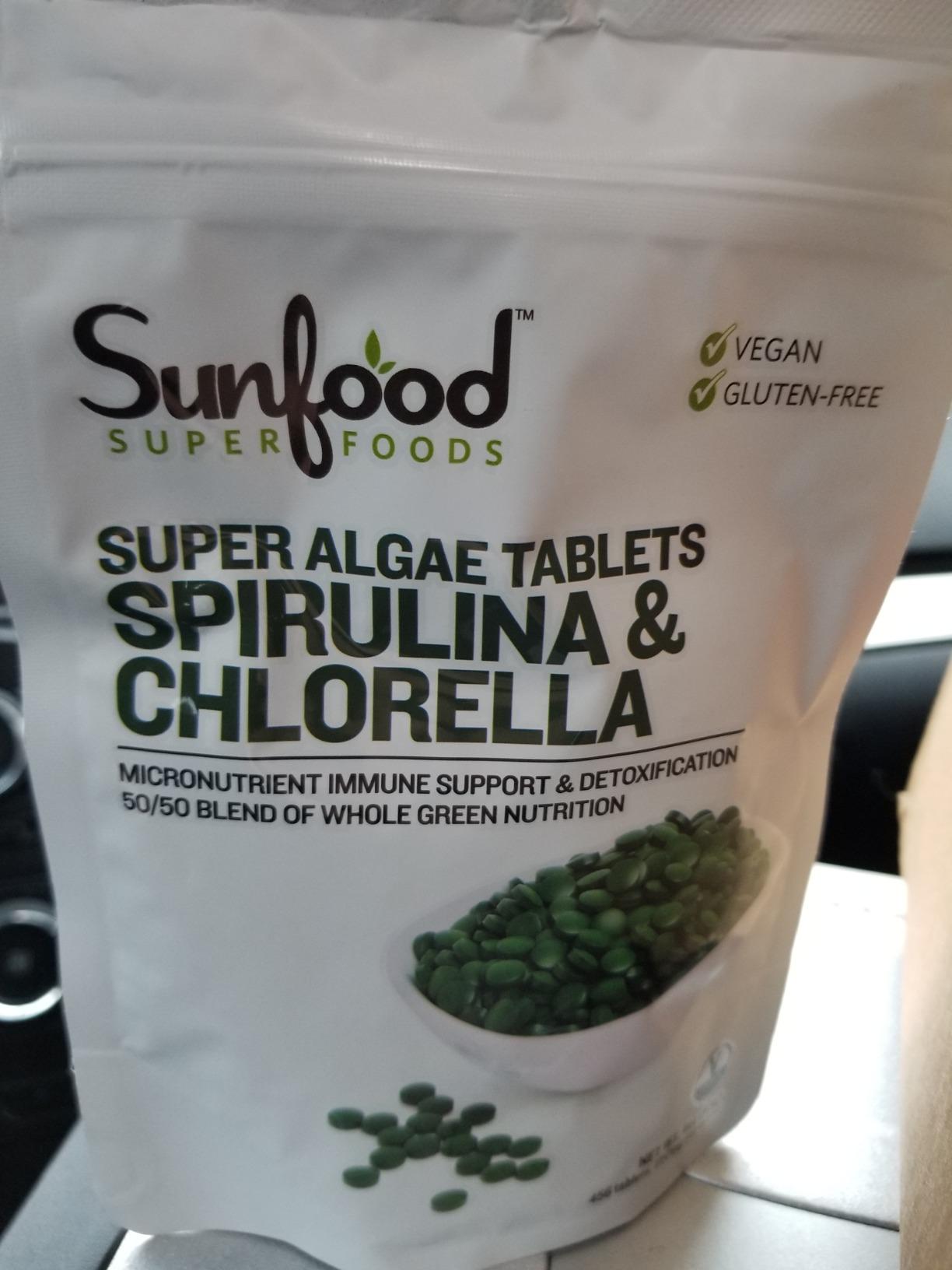 Sunfood Superfoods Chlorella Spirulina Tablets - Spirulina and Chlorella Green Algae Tablets for Women & Men, Source of Chlorophyll, B Vitamins, and Protein, Broken Cell Wall, Vegan - 4 oz Bag customer photo 2