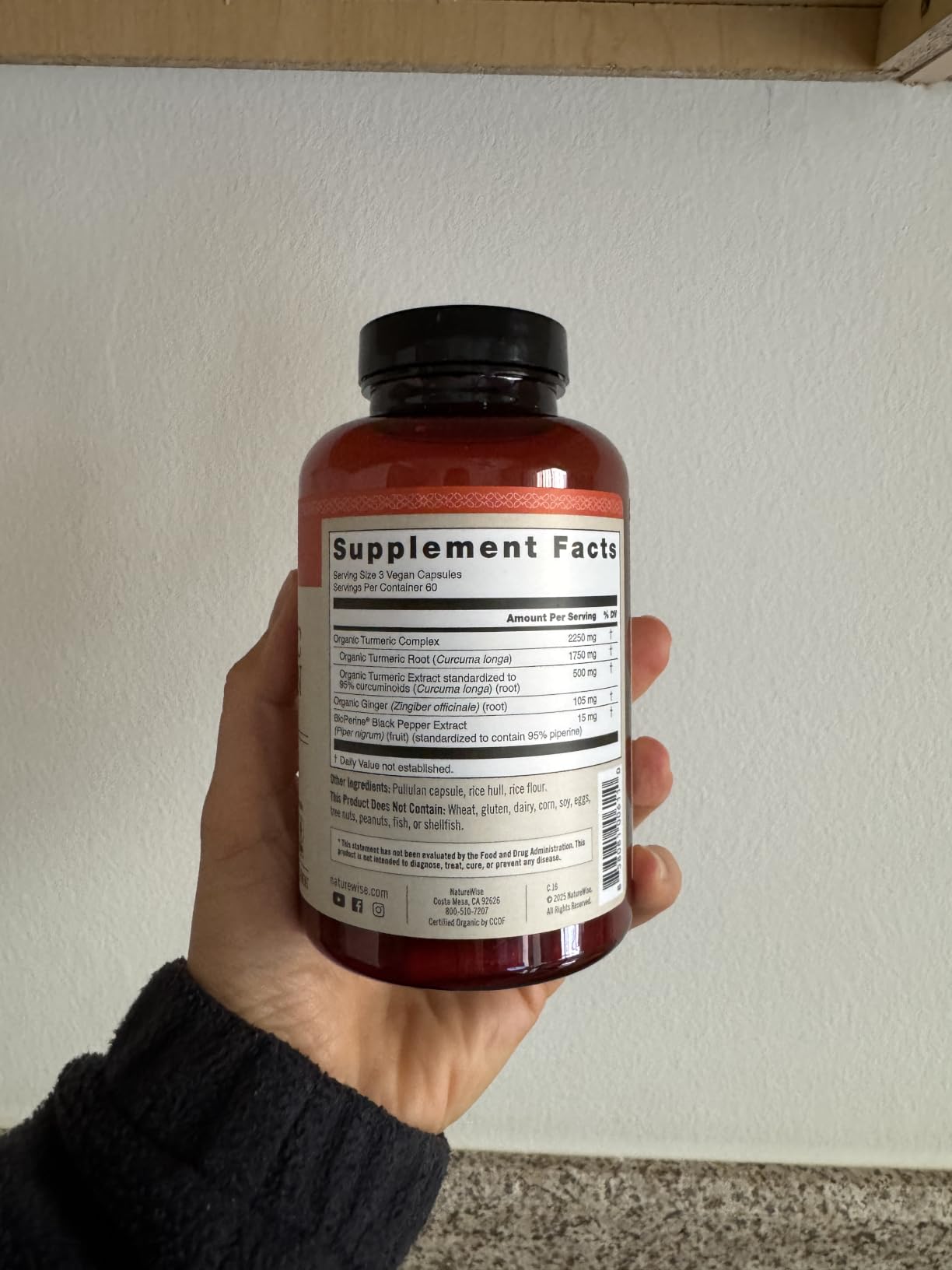 NatureWise Curcumin Turmeric 2250mg - Advanced Absorption from 95% Curcuminoids & BioPerine Black Pepper Extract - Daily Joint and Immune Health Support - Vegan, 180 Count customer photo 2
