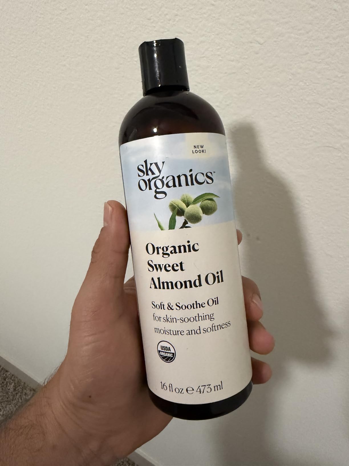 Sky Organics - Organic Sweet Almond Oil, 16 fl oz - Soft & Soothe Oil - Skin Moisturizer - Silky, Lightweight Texture - 100% Pure - Non-Greasy - Natural, Vegan, & Cruelty Free - Beauty & Self Care customer photo 1