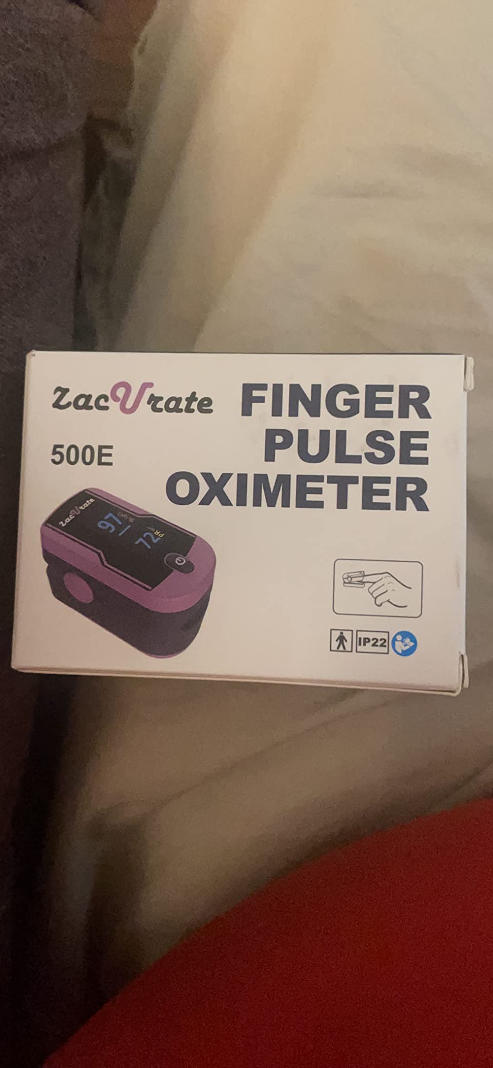 Zacurate 500E Premium Fingertip Pulse Oximeter Oximetry Blood Oxygen Saturation Monitor with Silicon Cover, Batteries and Lanyard (Mystic Purple) customer photo 1