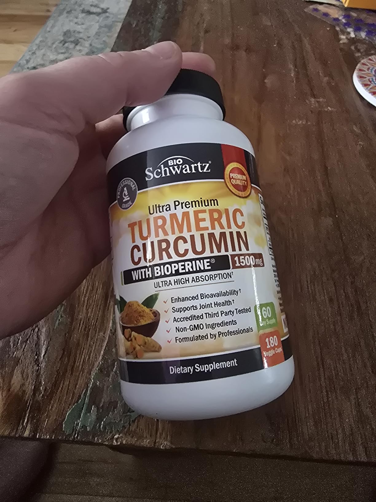 Turmeric Curcumin with Black Pepper Extract 1500mg - High Absorption Ultra Potent Turmeric Supplement with 95% Curcuminoids and BioPerine - Non GMO Capsules for Joint Support - 90 Capsules customer photo 1