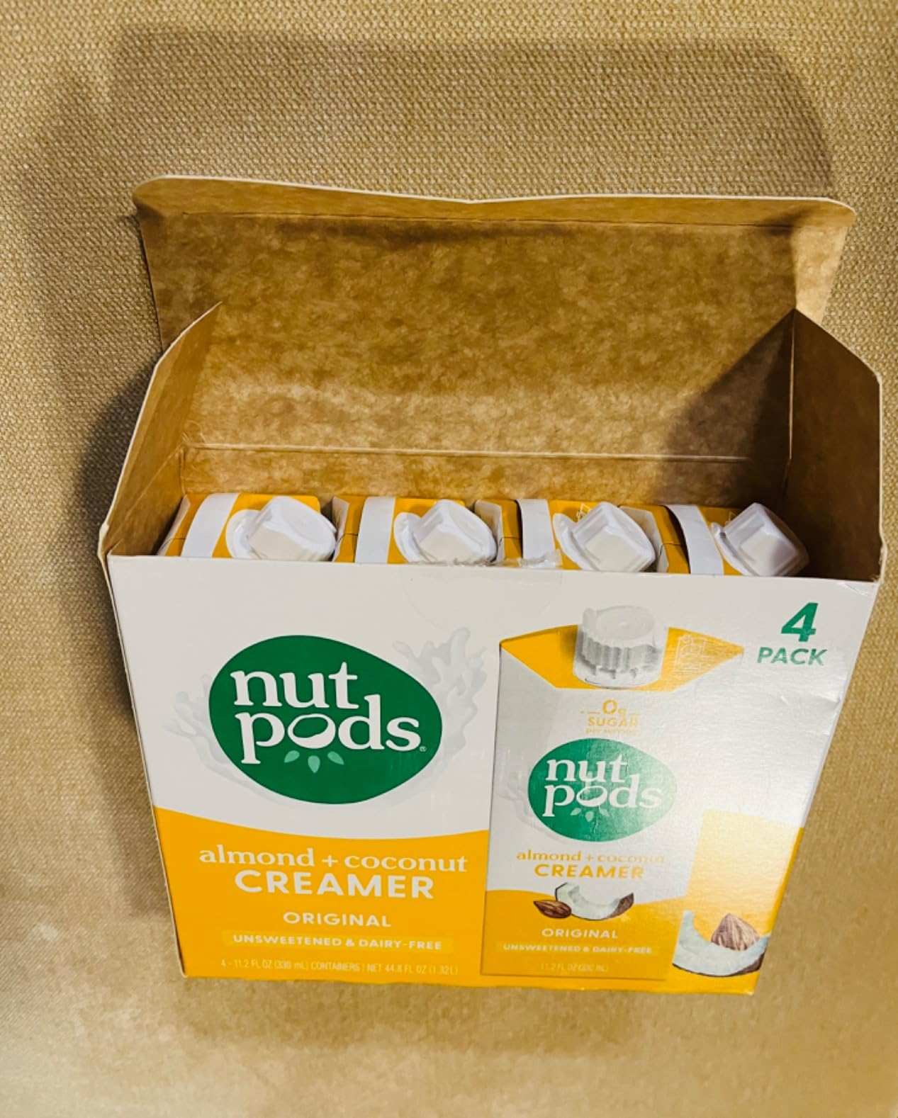 nutpods Original Coffee Creamer - Unsweetened Non Dairy Creamer Made from Almonds and Coconuts - Keto Creamer, Whole30, Gluten Free, Non-GMO, Vegan, Sugar Free, Kosher (4-Pack) customer photo 2