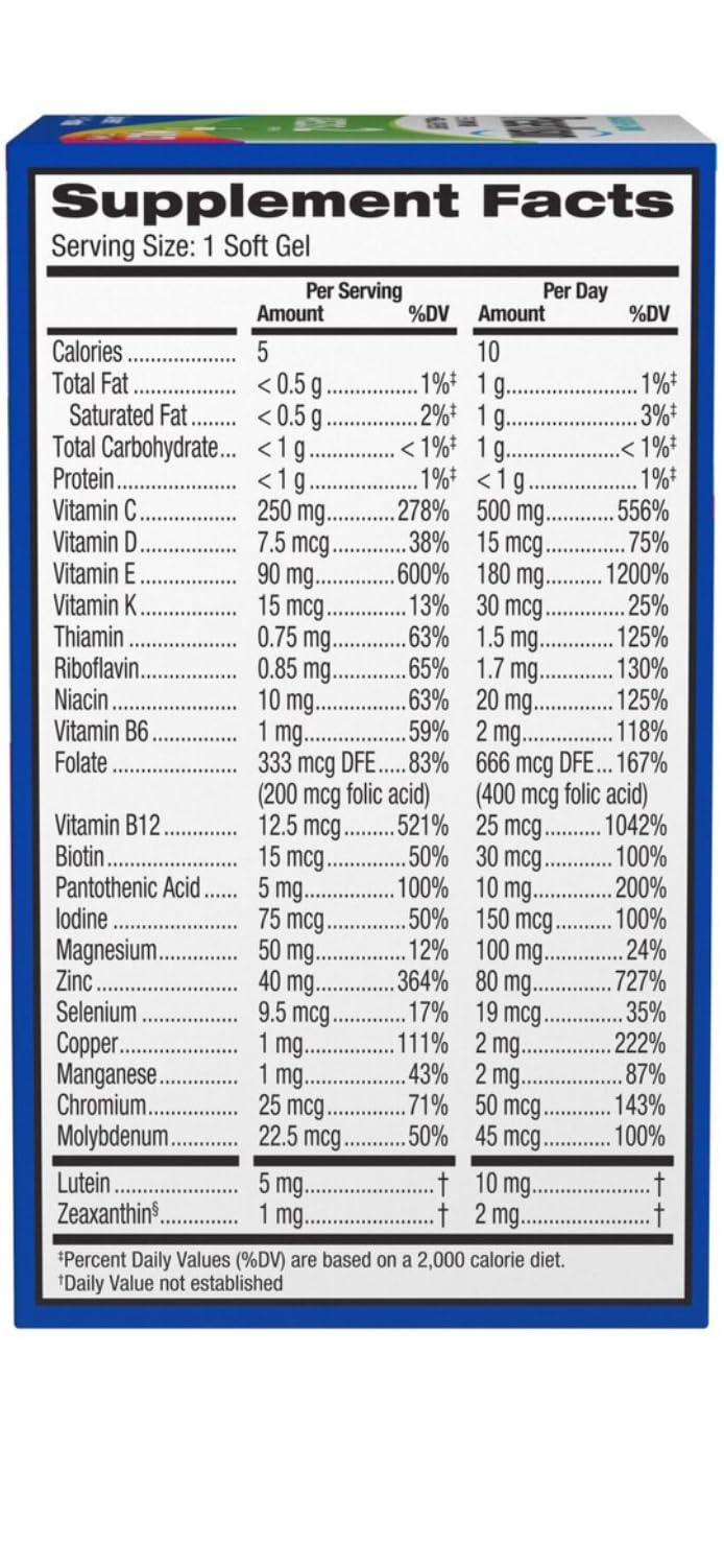 PreserVision AREDS 2 + Multivitamin, #1 Eye Doctor Recommended Brand, 2-in-1 Eye Vitamin with Lutein, Zeaxanthin, Zinc, and Vitamin C, D & E, 100 Softgels customer photo 1