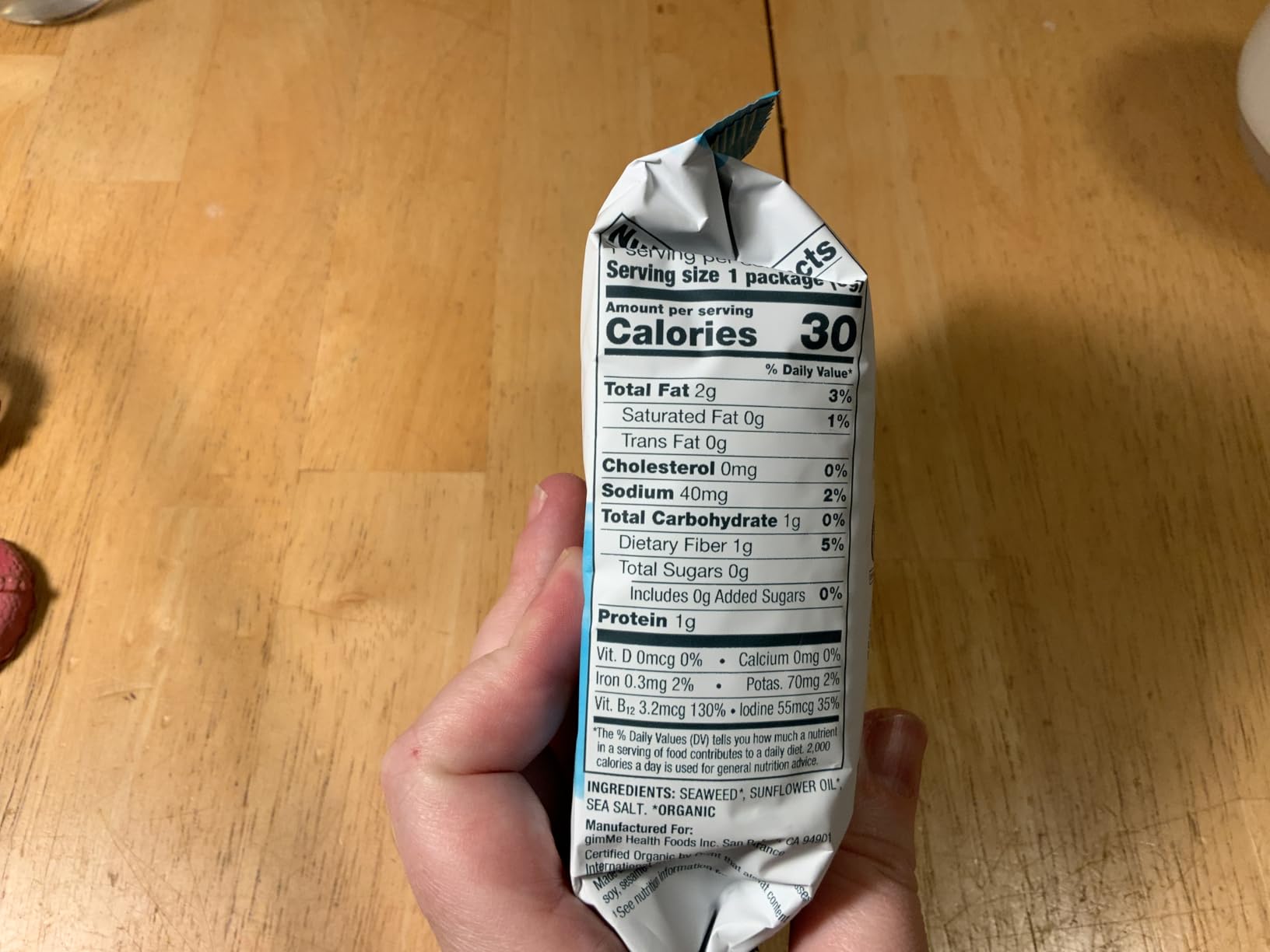 Gimme Seaweed Organic Premium Roasted Seaweed Snacks, Sea Salt, 6 Count, Keto, Vegan, Gluten-Free customer photo 1